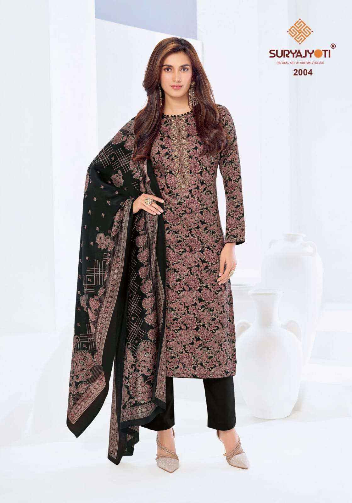 Suryajyoti Krista Vol 2 Jam Satin Dress 6 pcs Catalogue