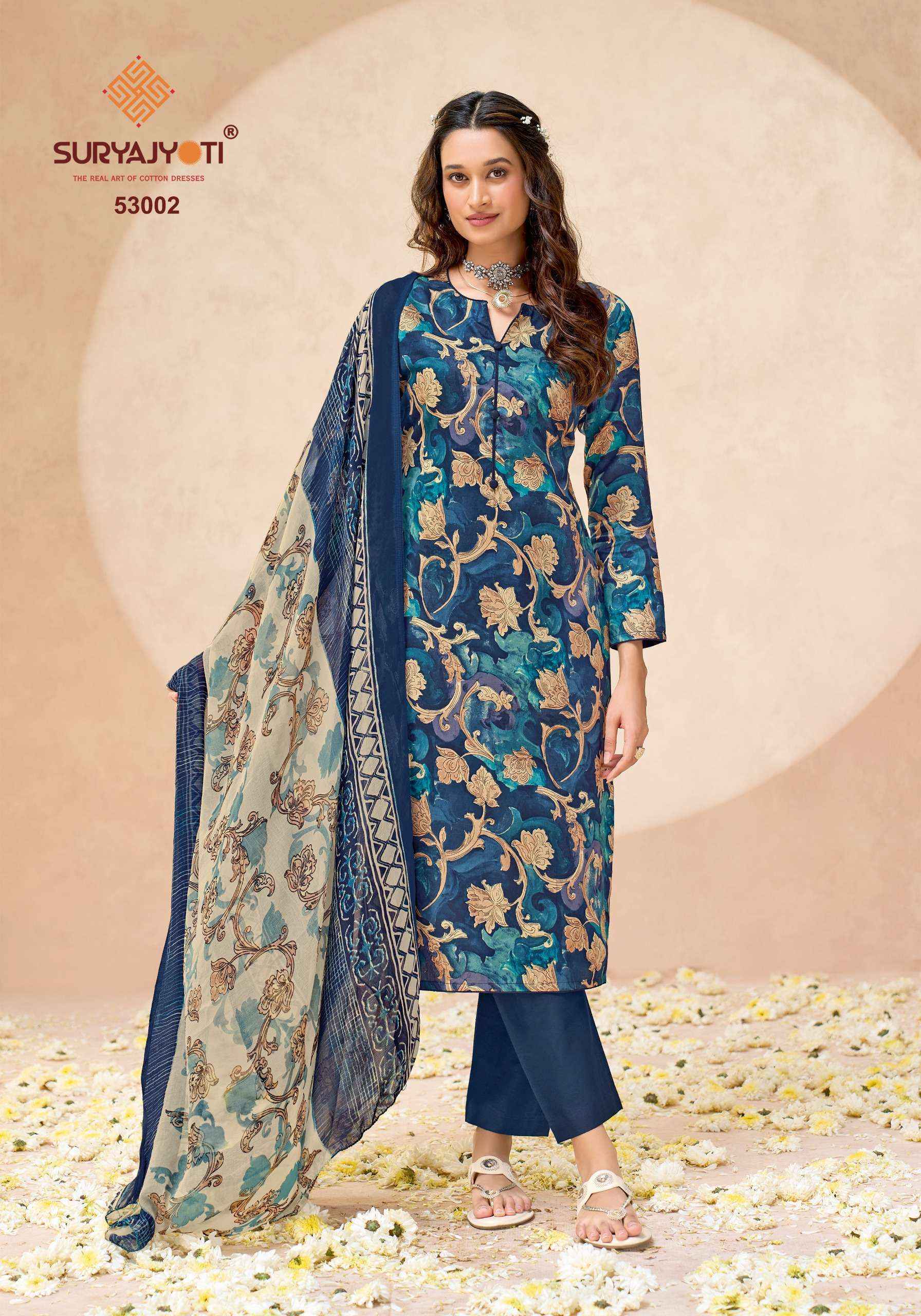 Suryajyoti Naishaa Vol 53 Jam Satin Dress Material Wholesale Surat ( 10 pcs Catalogue )