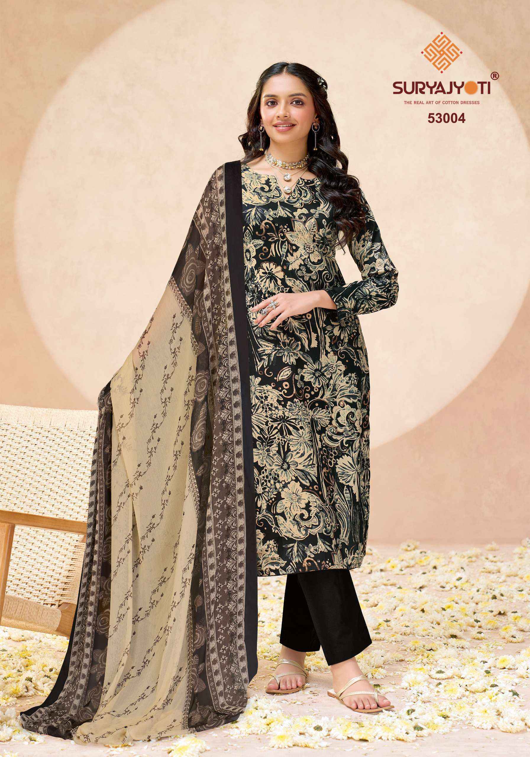 Suryajyoti Naishaa Vol 53 Jam Satin Dress Material Wholesale Surat ( 10 pcs Catalogue )
