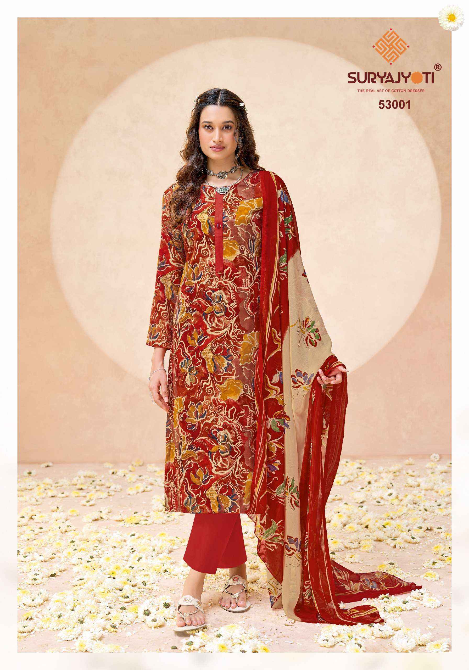 Suryajyoti Naishaa Vol 53 Jam Satin Dress Material Wholesale Surat ( 10 pcs Catalogue )
