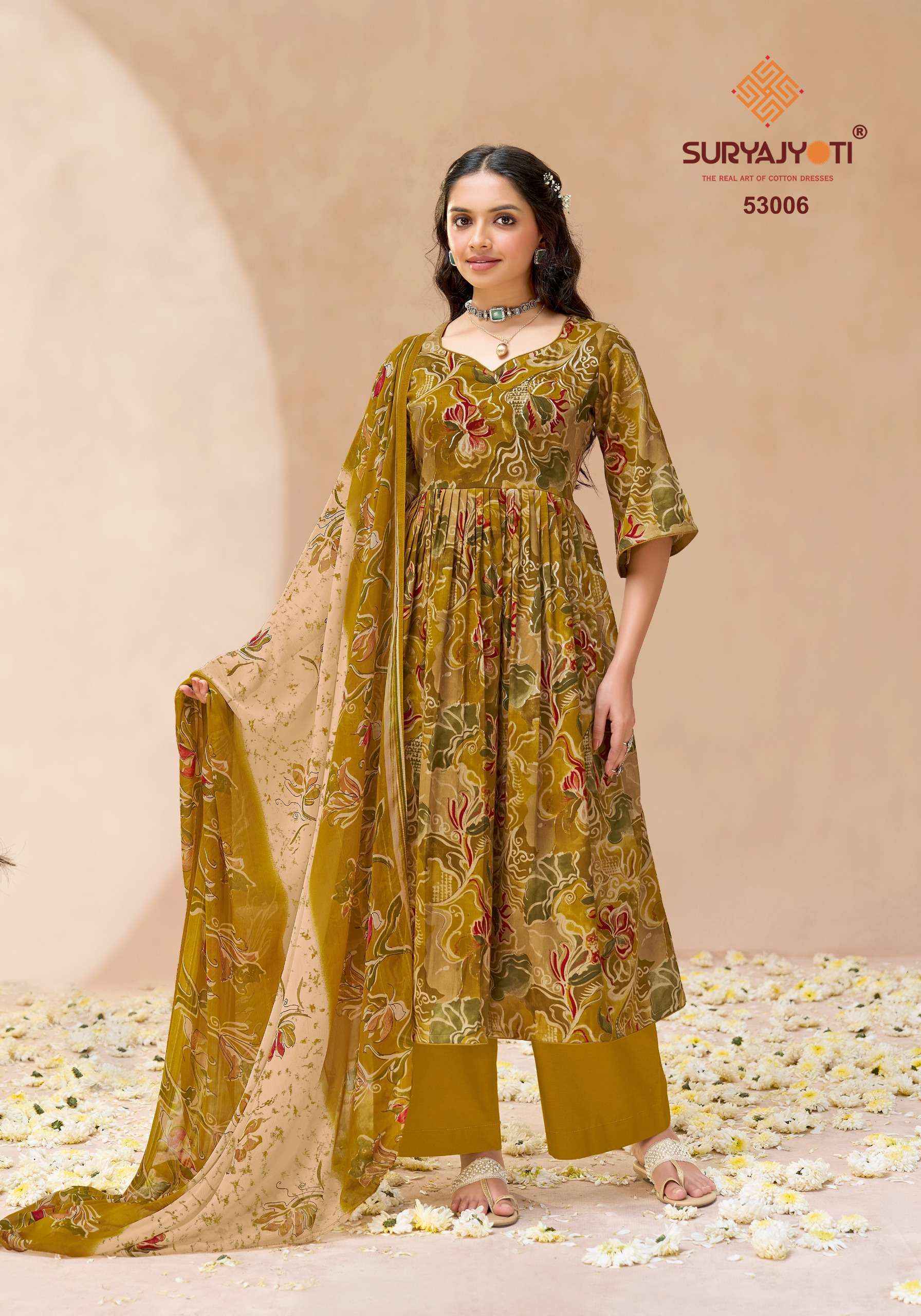 Suryajyoti Naishaa Vol 53 Jam Satin Dress Material Wholesale Surat ( 10 pcs Catalogue )