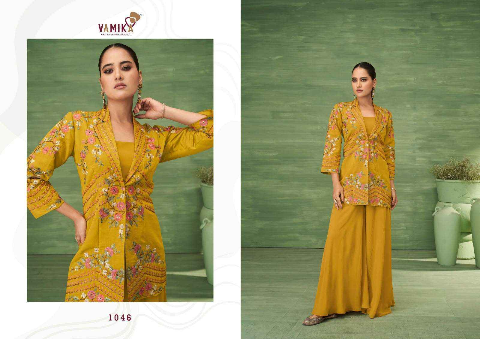 Vamika Jalwa Designer Roman Silk Dress _ Wholesale Factory Rate ( 4 Pcs Catalog )