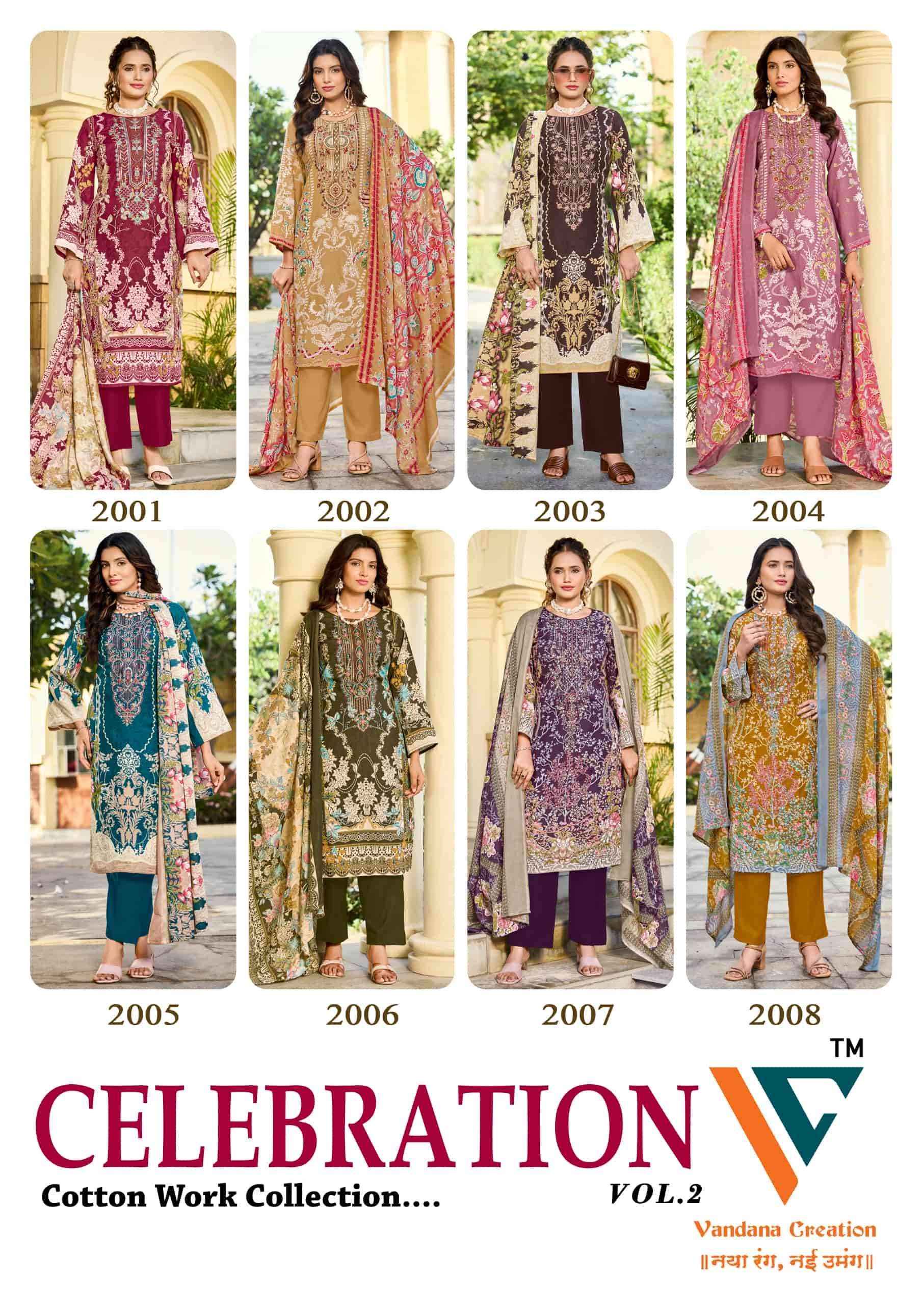 Vandana Fashion Celebration Vol 2 Pakistani Pakistani Suits Wholesale Price ( 8 Pcs Catalogue )