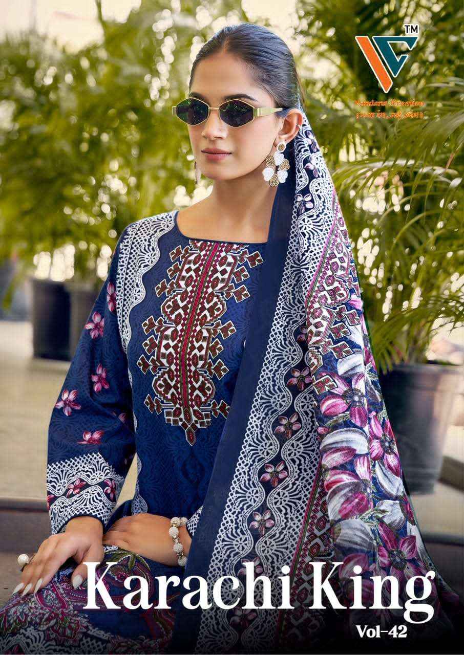 Vandana Fashion Karachi King Vol 42 Printed Cotton Dress Material _ Wholesale Factory Rate ( 8 Pcs Catalog )