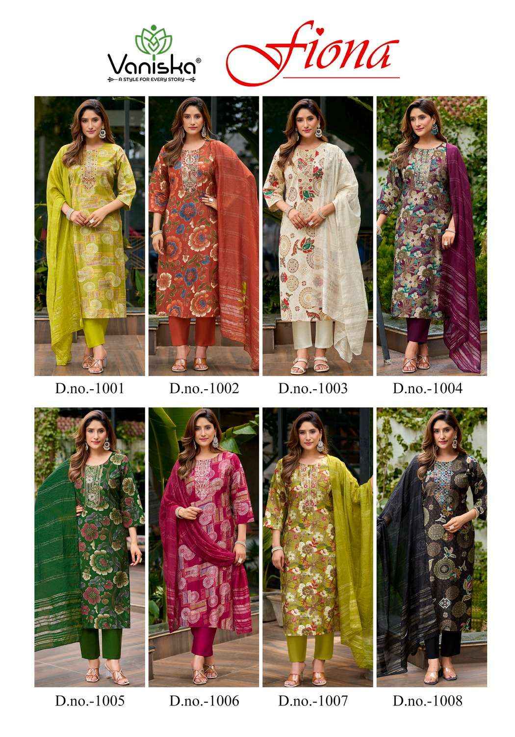 Vaniska Fiona Exclusive Kurti Bottom Dupatta Set Collection _ Wholesale Factory Rate ( 8 Pcs Catalog )