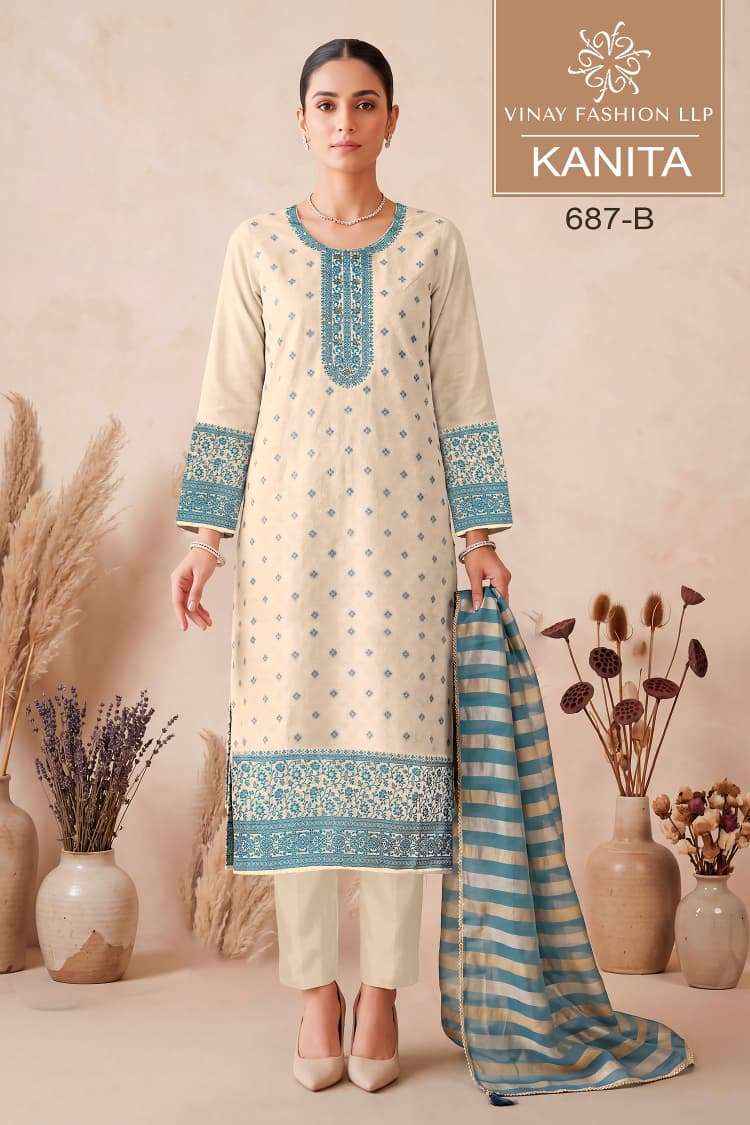 Vinay Fashion Kanita Designer Kanjivaram Silk Dress Material _ Wholesale Factory Rate ( 4 Pcs Catalog )
