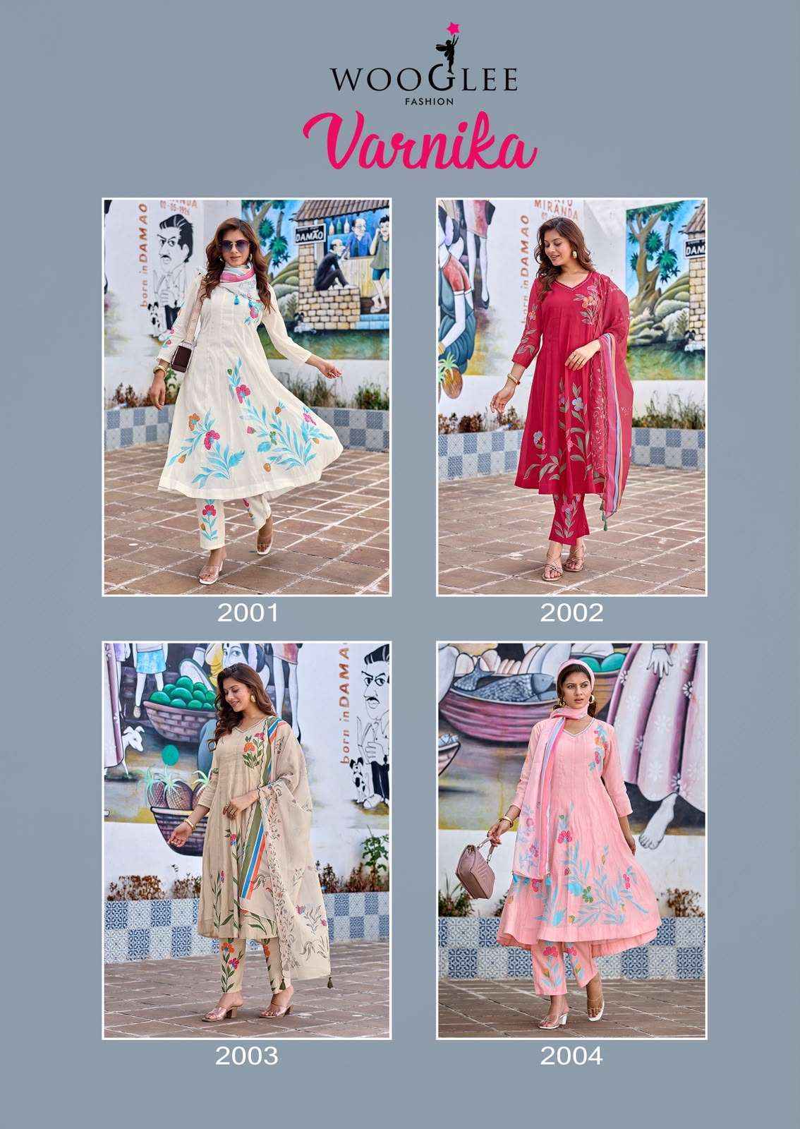 Wooglee Varnika Chanderi Silk Readymade Suits Wholesale Surat ( 4 pcs Catalogue )