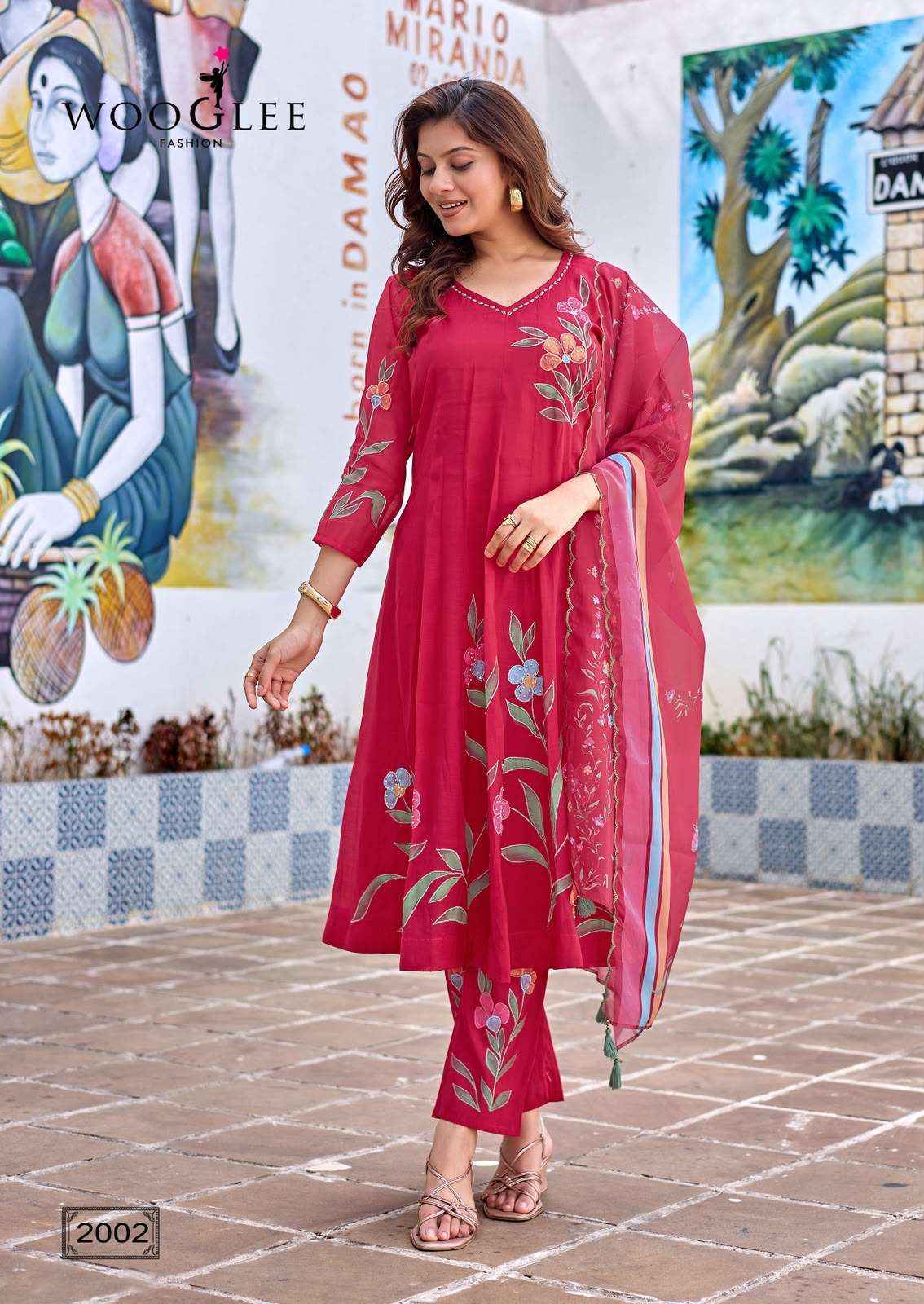 Wooglee Varnika Chanderi Silk Readymade Suits Wholesale Surat ( 4 pcs Catalogue )