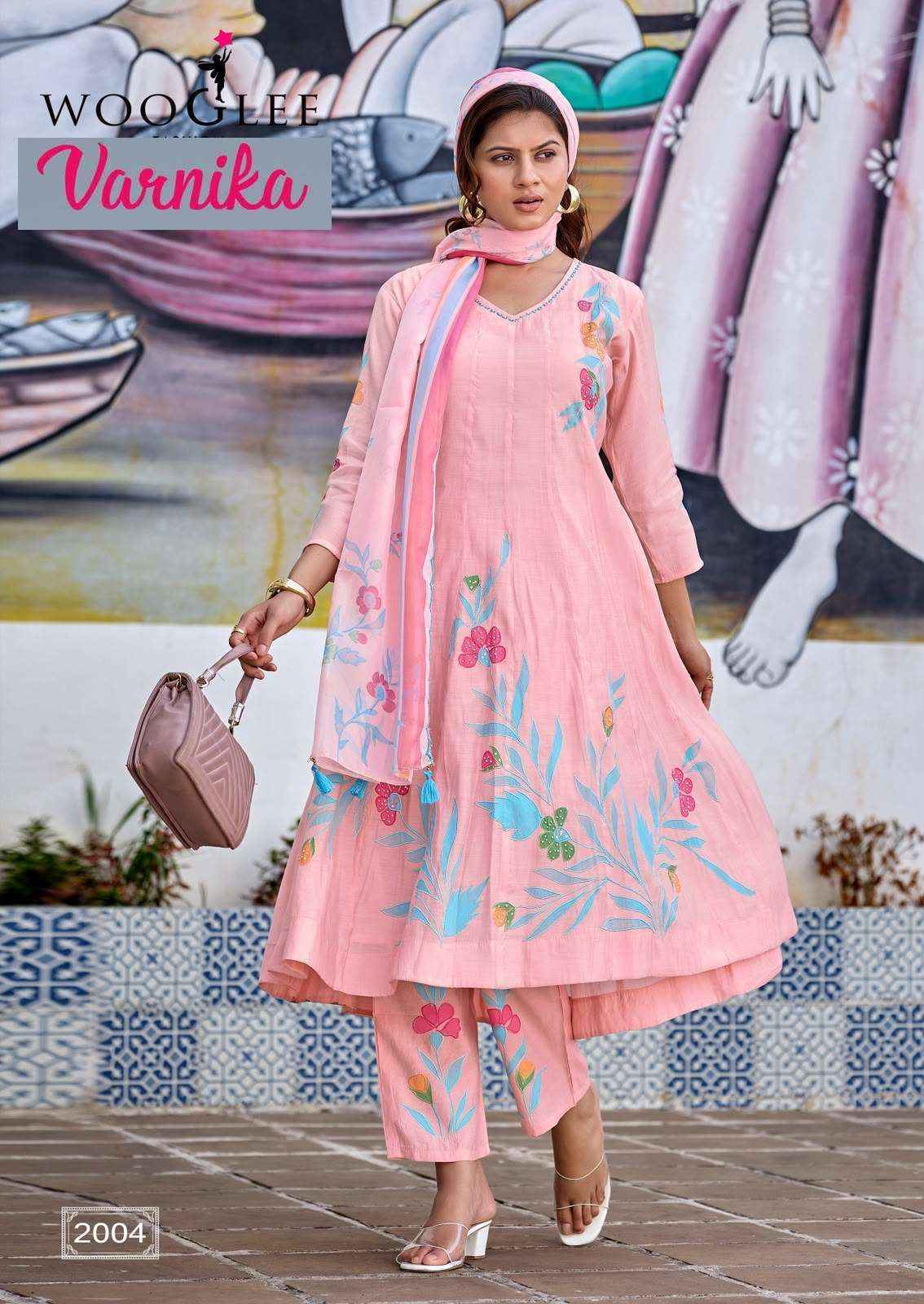 Wooglee Varnika Chanderi Silk Readymade Suits Wholesale Surat ( 4 pcs Catalogue )