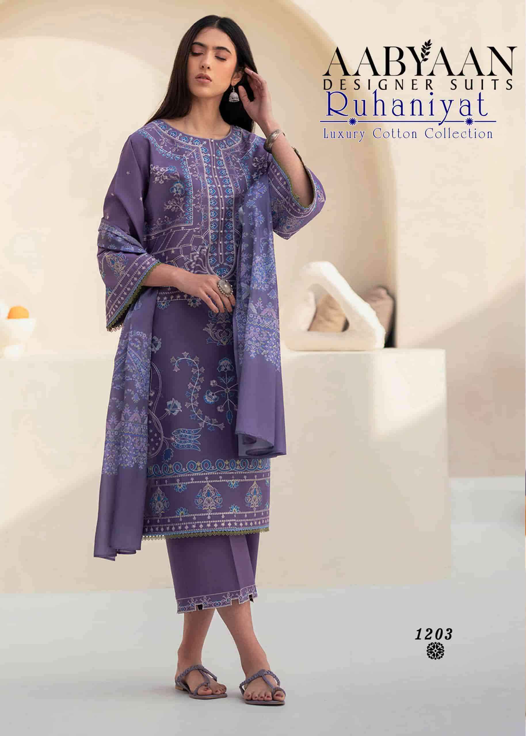 Aabyaan Ruhaniyat Vol 12 Exclusive Karachi Style Cotton Dress Material _ Wholesale Factory Rate ( 6 Pcs Catalog )