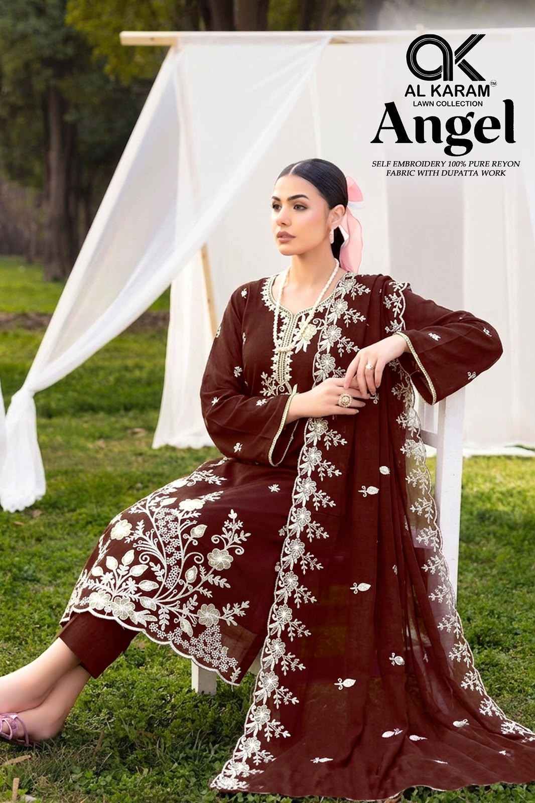 Al Karam Angel Rayon Dress Material _ Wholesale Factory Rate ( 5 Pcs Catalog )