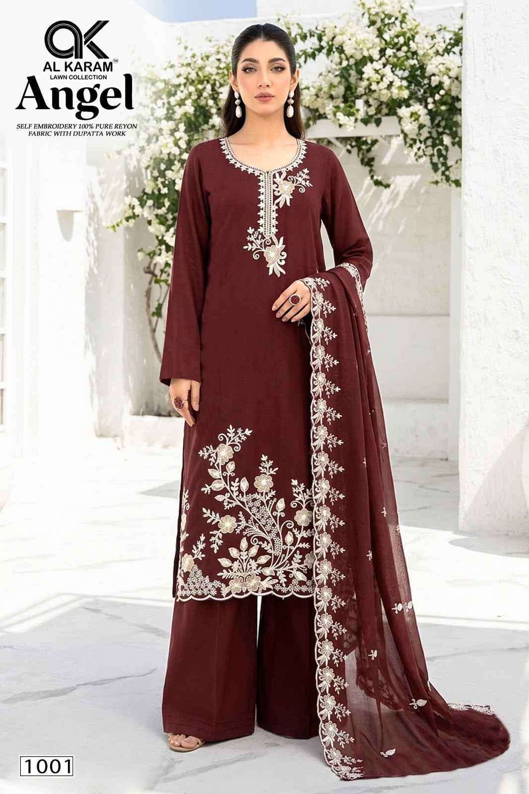 Al Karam Angel Rayon Dress Material _ Wholesale Factory Rate ( 5 Pcs Catalog )
