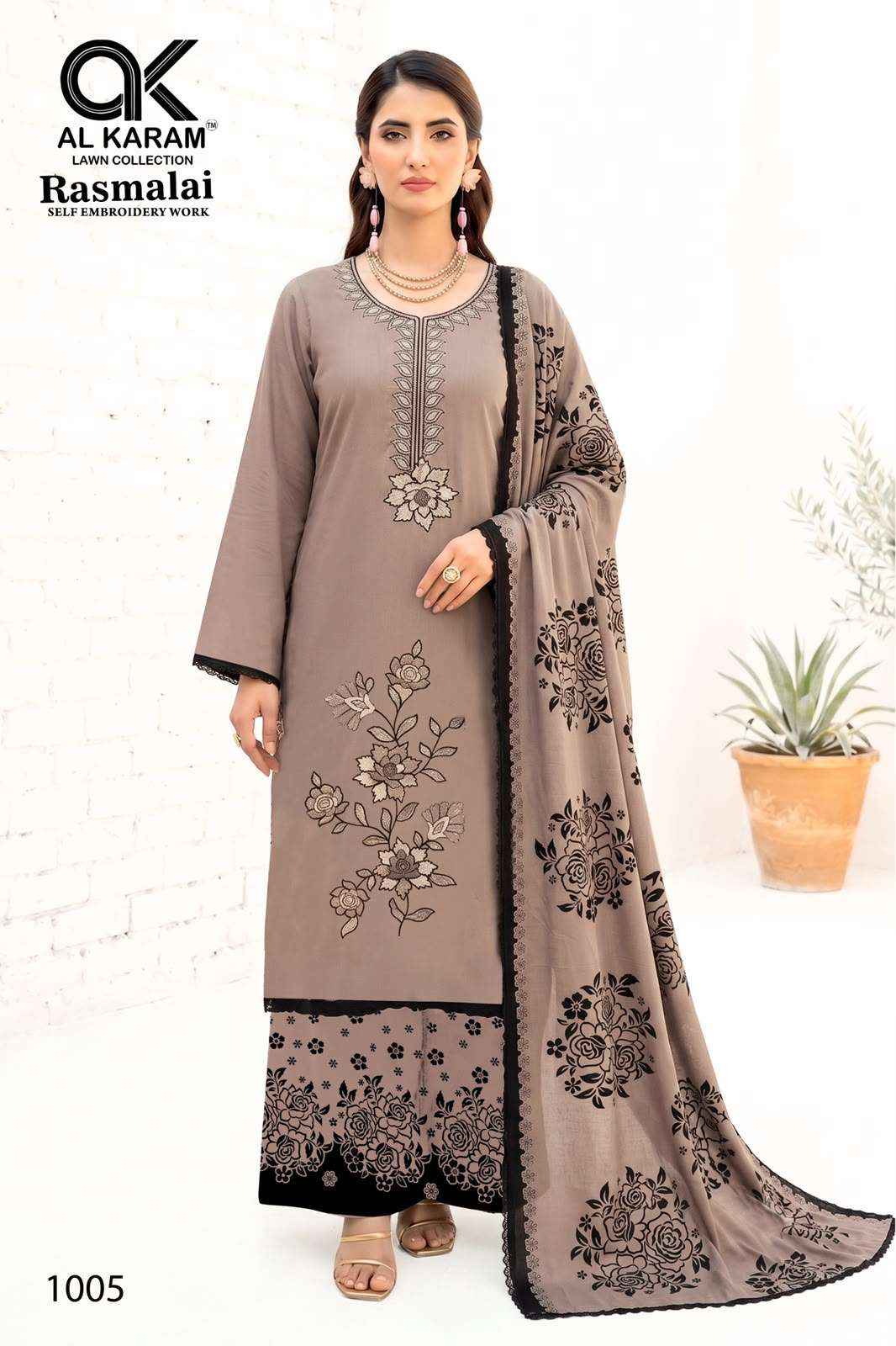Al Karam Rasmalai Premium Wear Rayon Salwar Suit Catalog Dealers