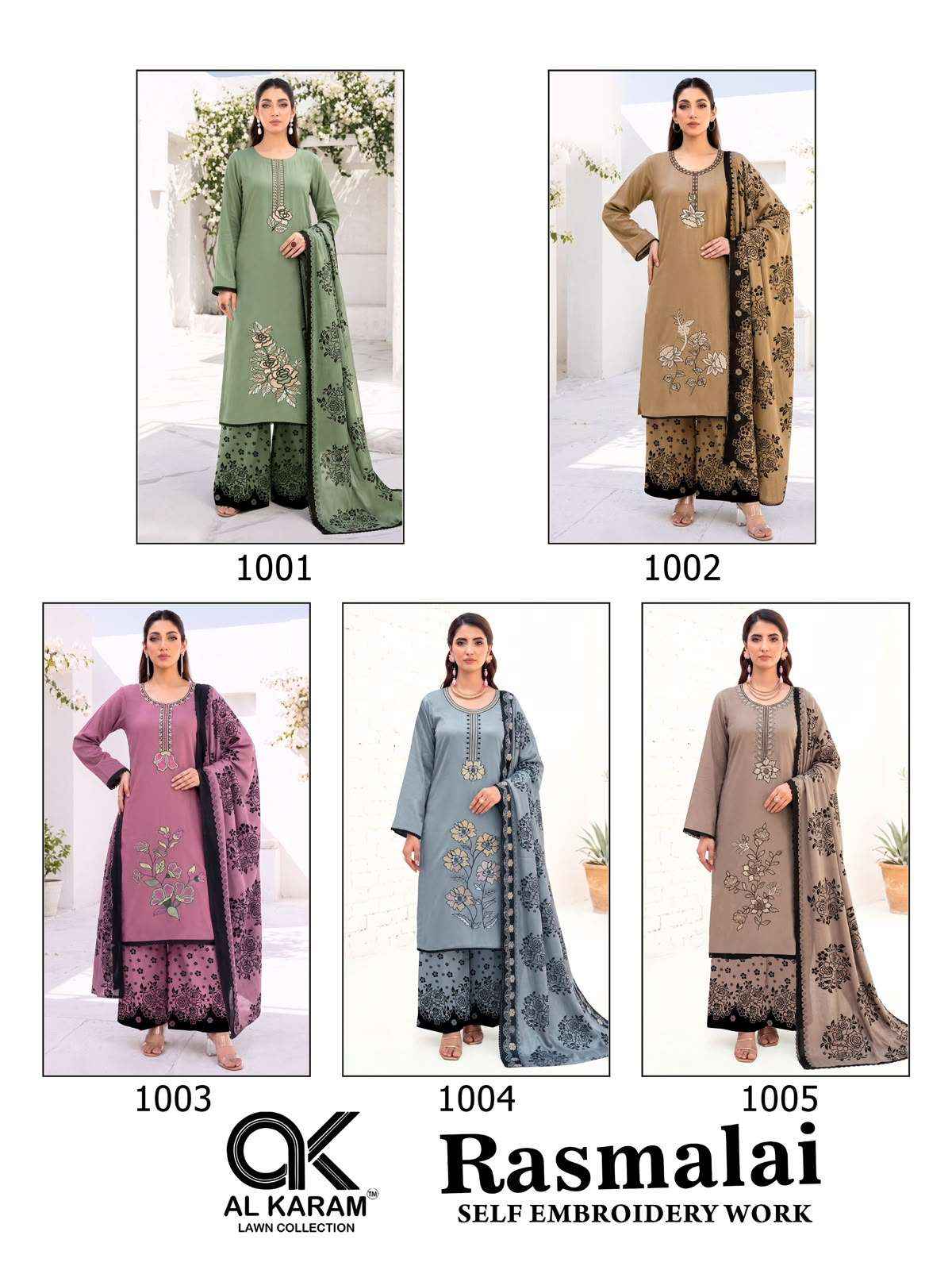 Al Karam Rasmalai Premium Wear Rayon Salwar Suit Catalog Dealers