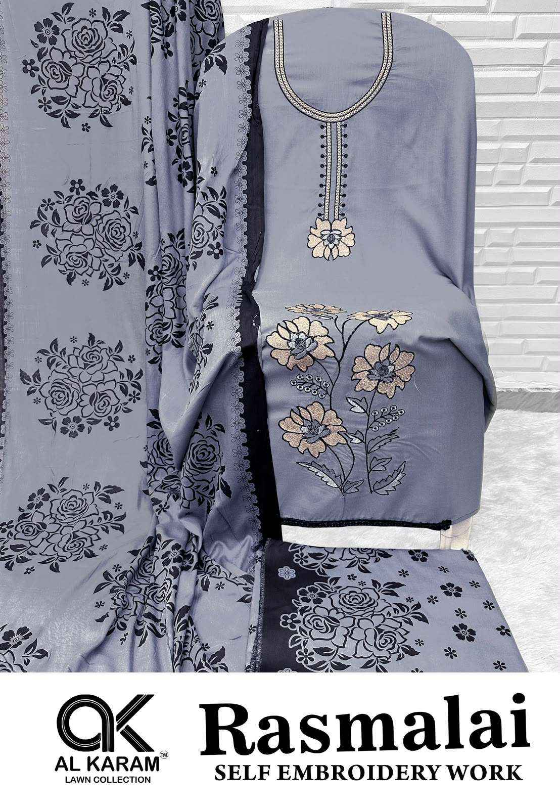 Al Karam Rasmalai Premium Wear Rayon Salwar Suit Catalog Dealers
