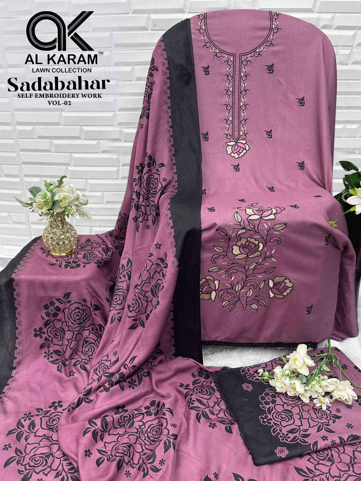 Al Karam Sadabahar Vol 2 Rayon Dress Material - Wholesale textile Surat ( 5 Pcs Catalog )
