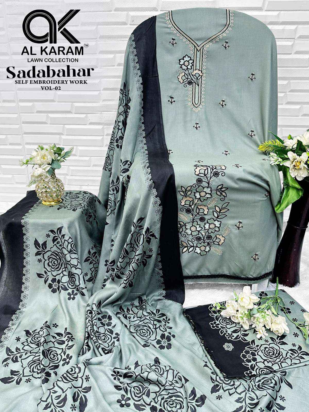 Al Karam Sadabahar Vol 2 Rayon Dress Material - Wholesale textile Surat ( 5 Pcs Catalog )