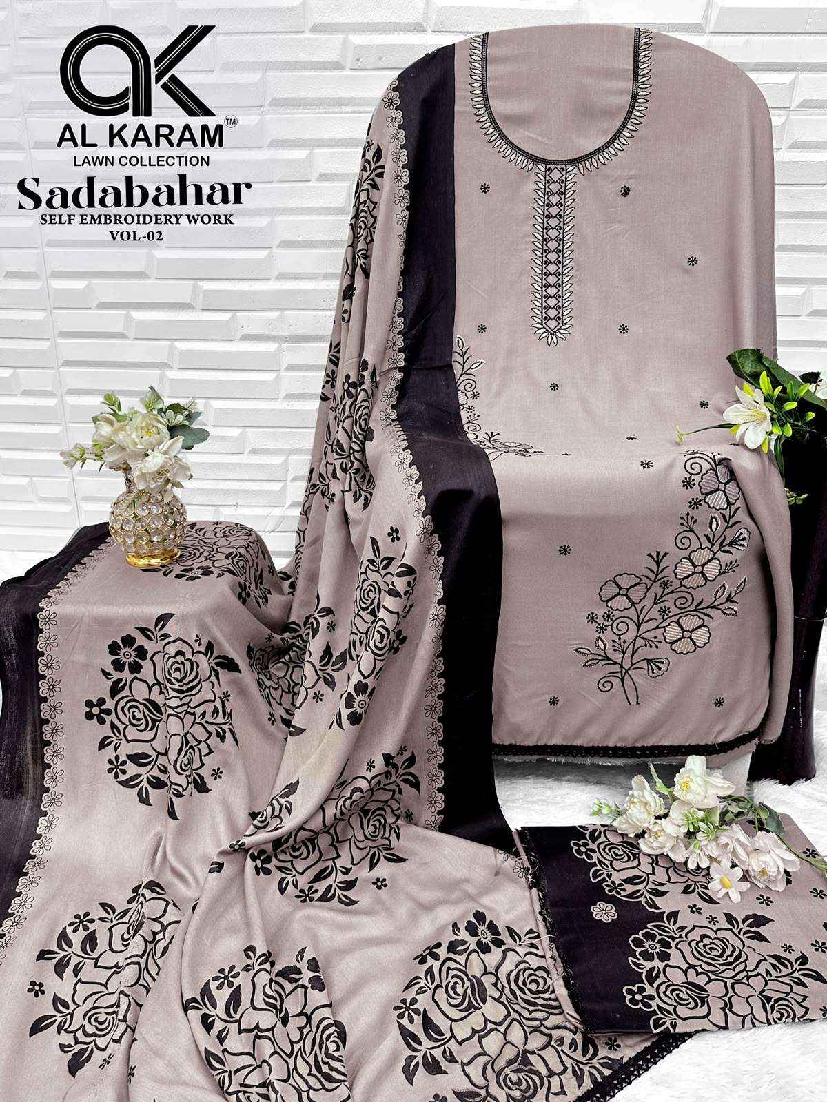 Al Karam Sadabahar Vol 2 Rayon Dress Material - Wholesale textile Surat ( 5 Pcs Catalog )