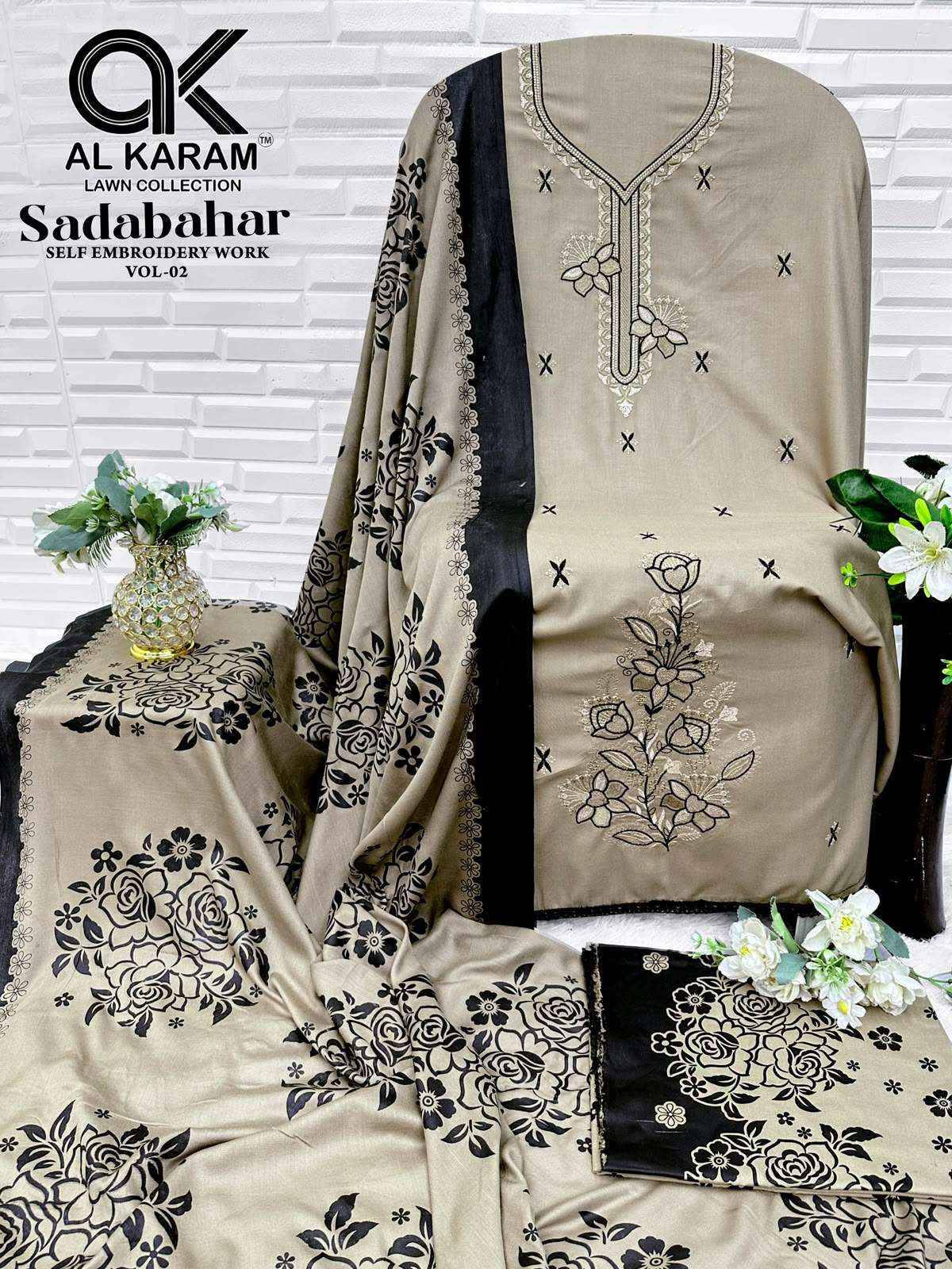 Al Karam Sadabahar Vol 2 Rayon Dress Material - Wholesale textile Surat ( 5 Pcs Catalog )