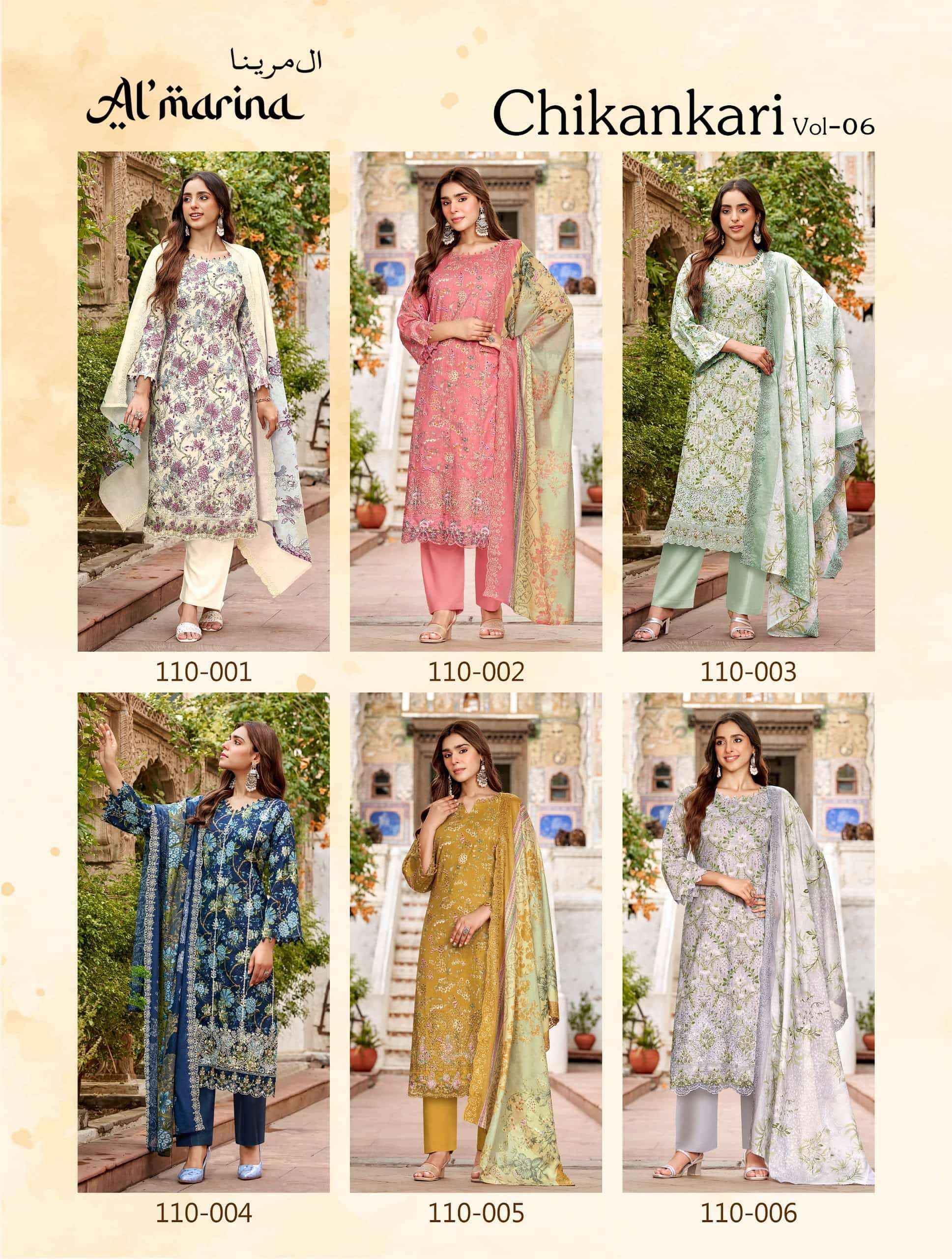Al Marina Chikankari Vol 6 Premium Wear Cotton Dress Catalog Dealers