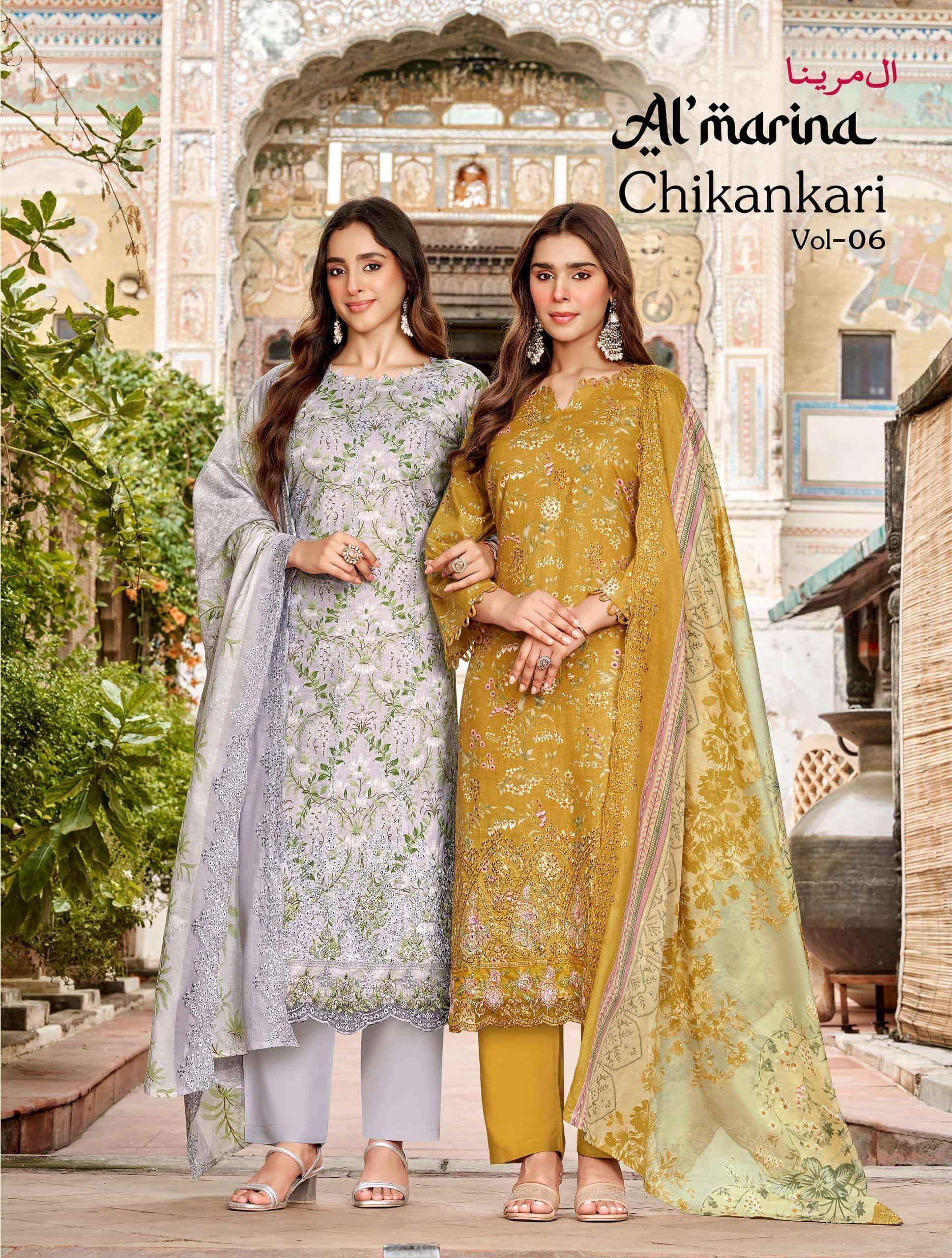 Al Marina Chikankari Vol 6 Premium Wear Cotton Dress Catalog Dealers