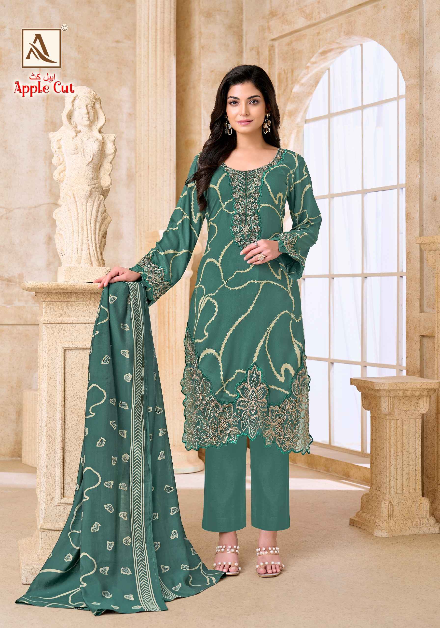 Alok Apple Cut - Viscose Reyon Dress Material - Wholesale Market Surat ( 6 pcs Catalog )