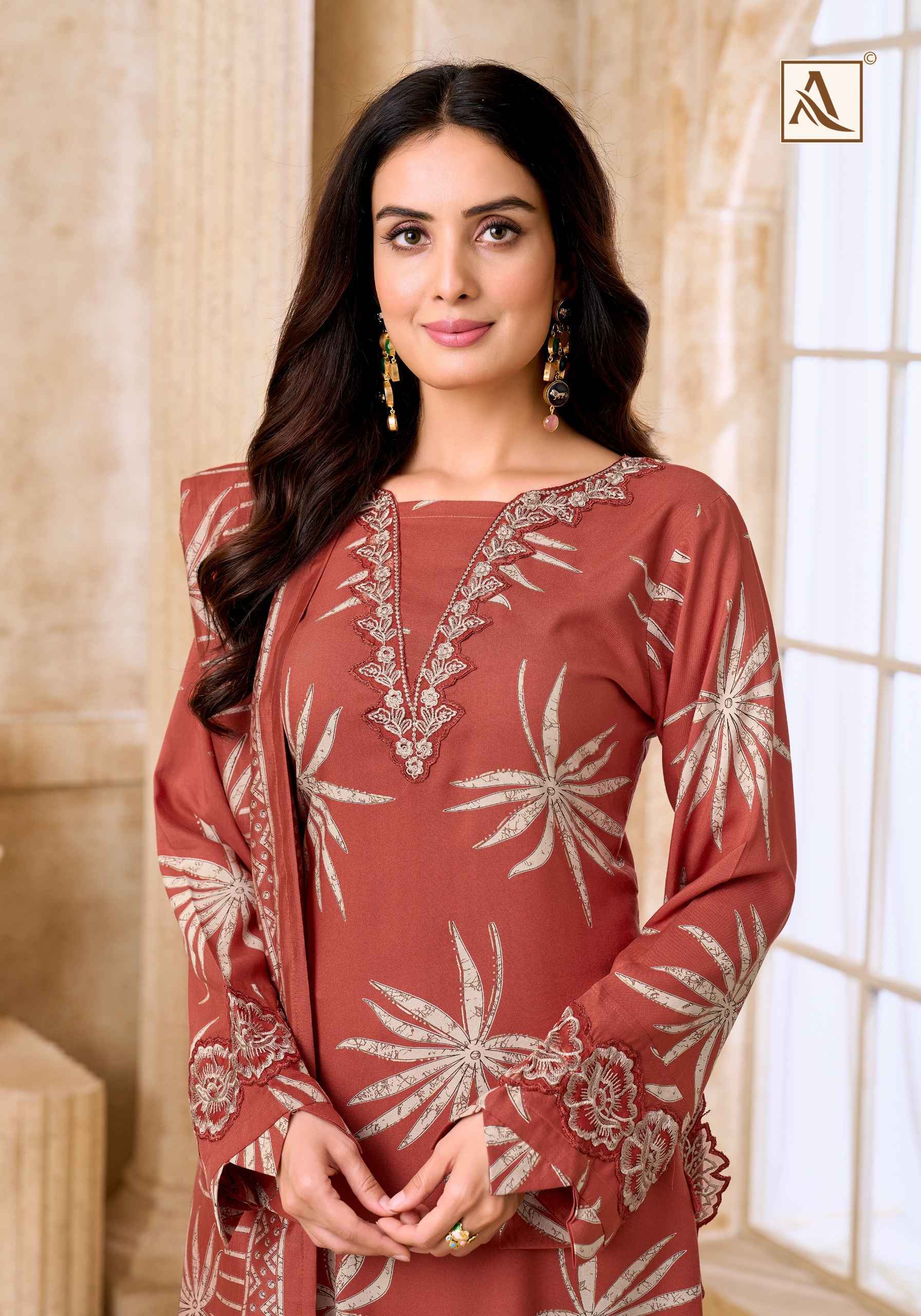 Alok Apple Cut - Viscose Reyon Dress Material - Wholesale Market Surat ( 6 pcs Catalog )