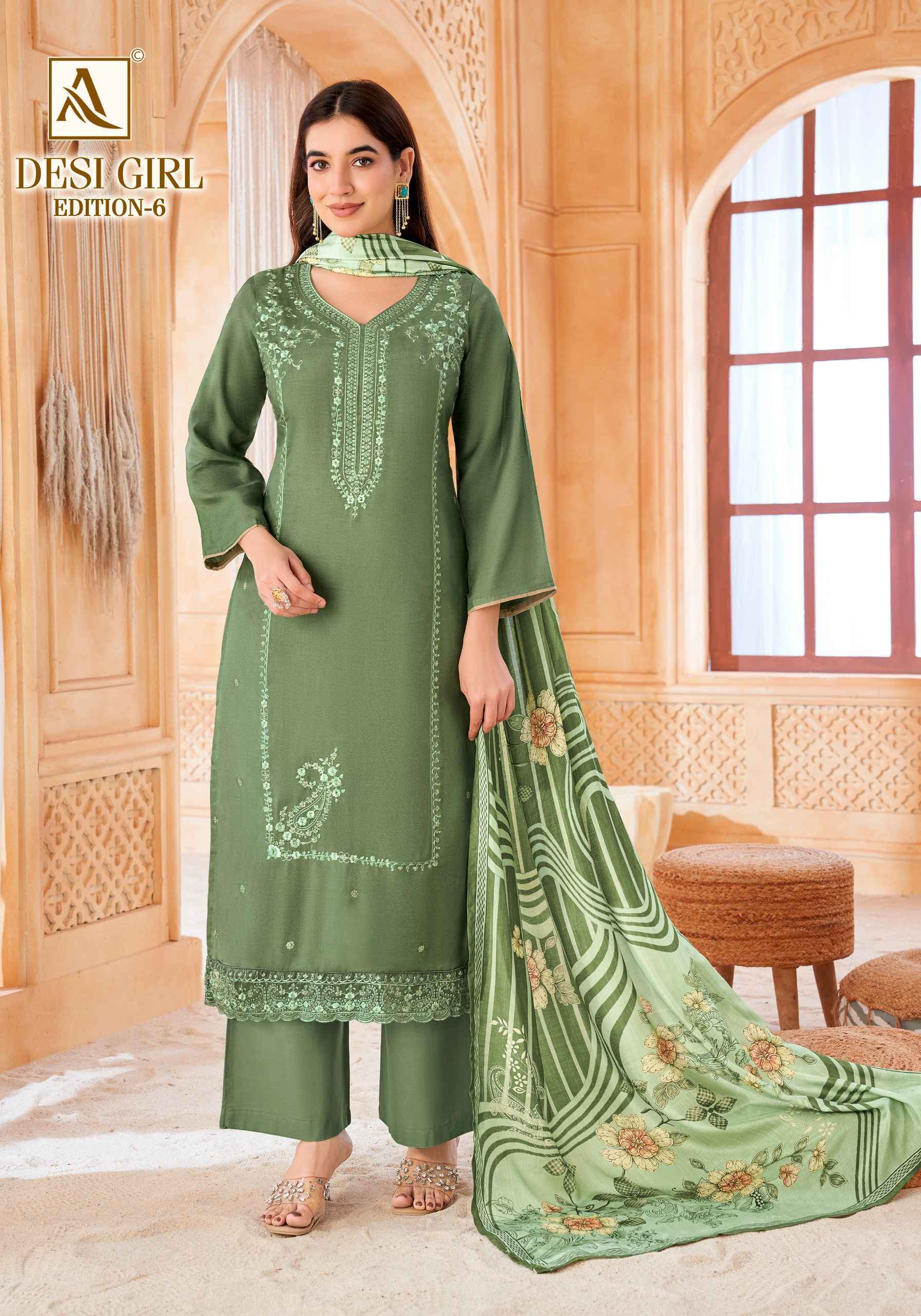 Alok Desi Girl Edition 6 Wholesale Price | Maslin Suits 4 Pcs Set