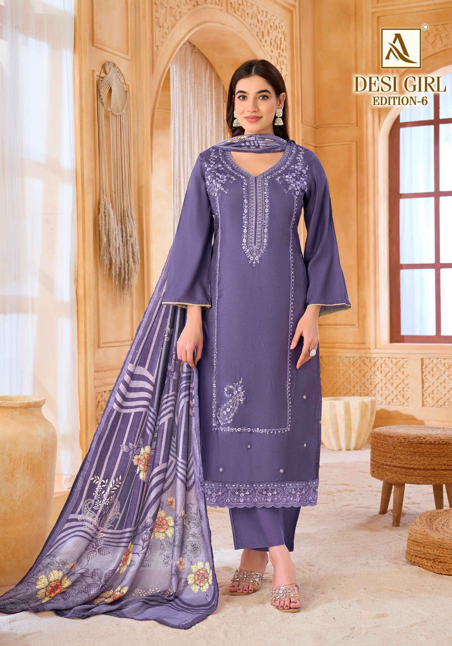 Alok Desi Girl Edition 6 Wholesale Price | Maslin Suits 4 Pcs Set