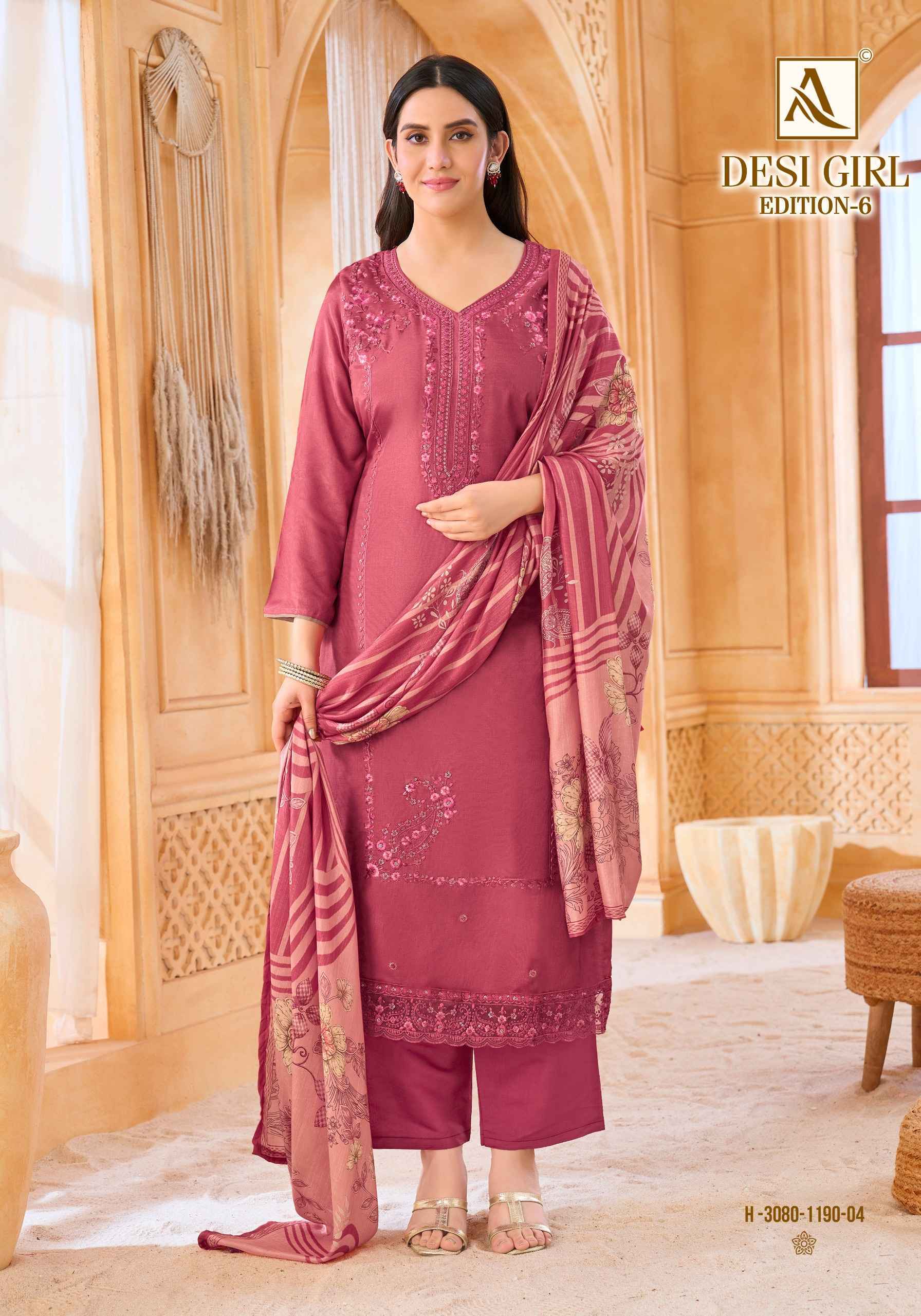 Alok Desi Girl Edition 6 Wholesale Price | Maslin Suits 4 Pcs Set