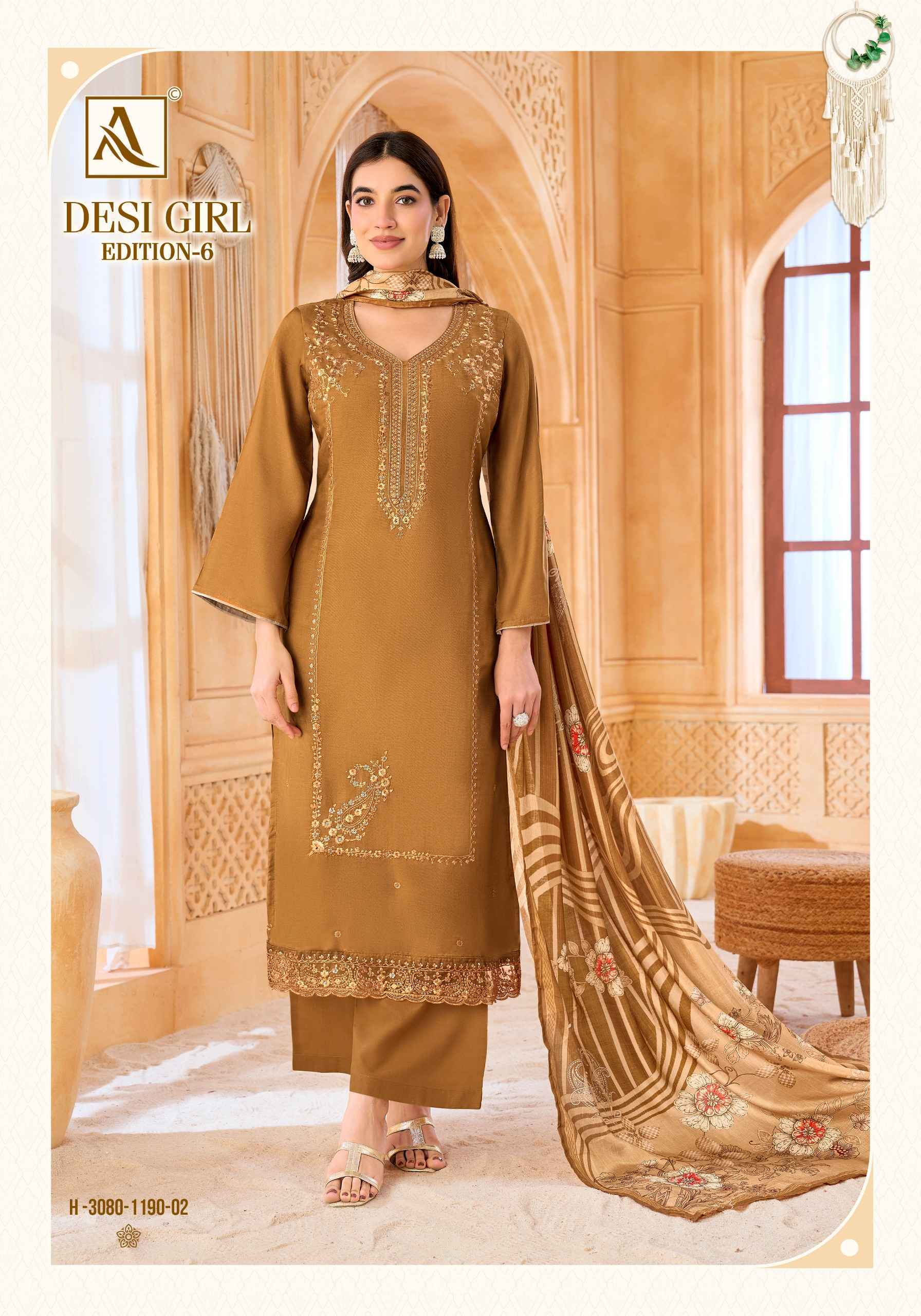 Alok Desi Girl Edition 6 Wholesale Price | Maslin Suits 4 Pcs Set