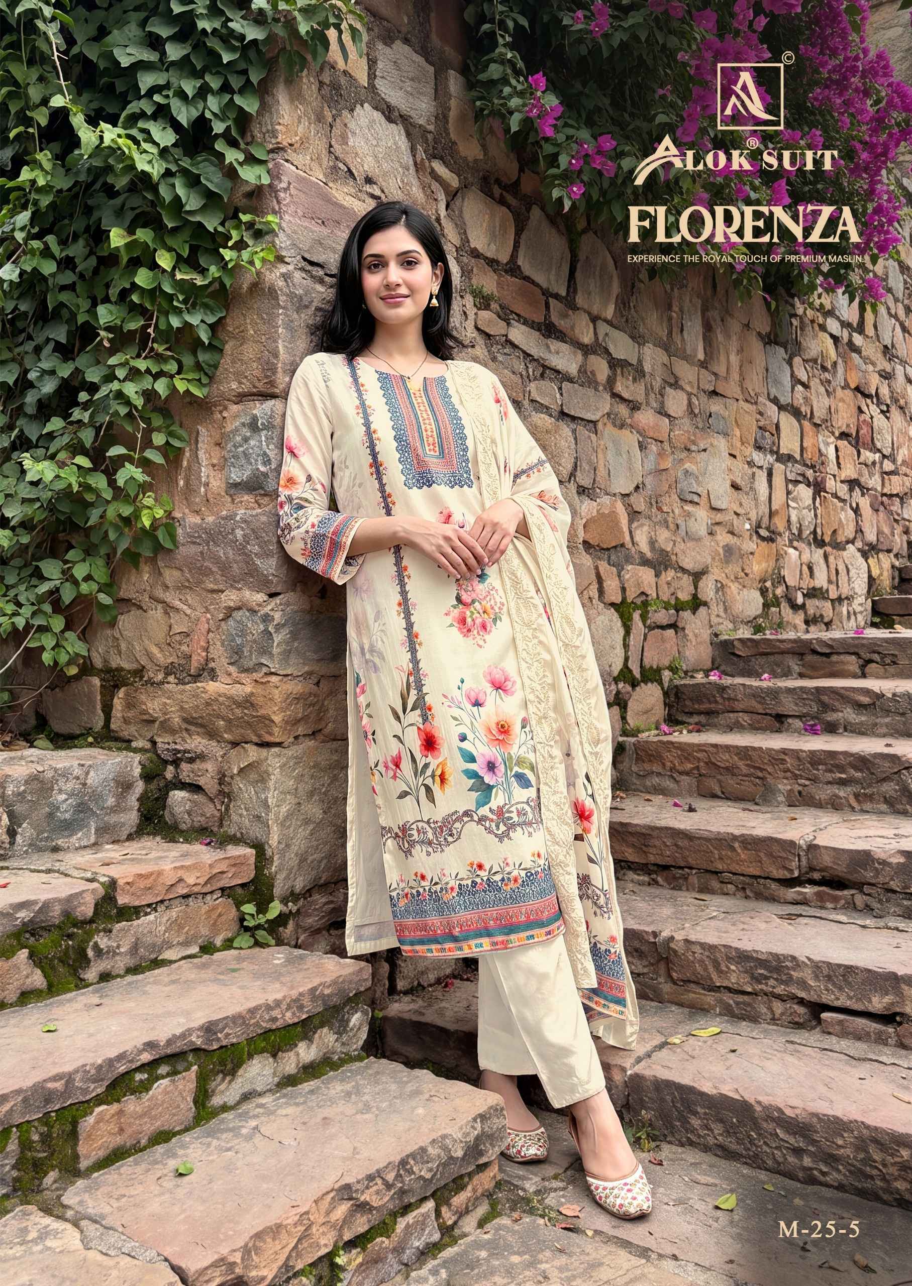 Alok Florenza Viscose Maslin Dress Material | factory direct wholesale clothing india online ( 6 pcs Catalogue )