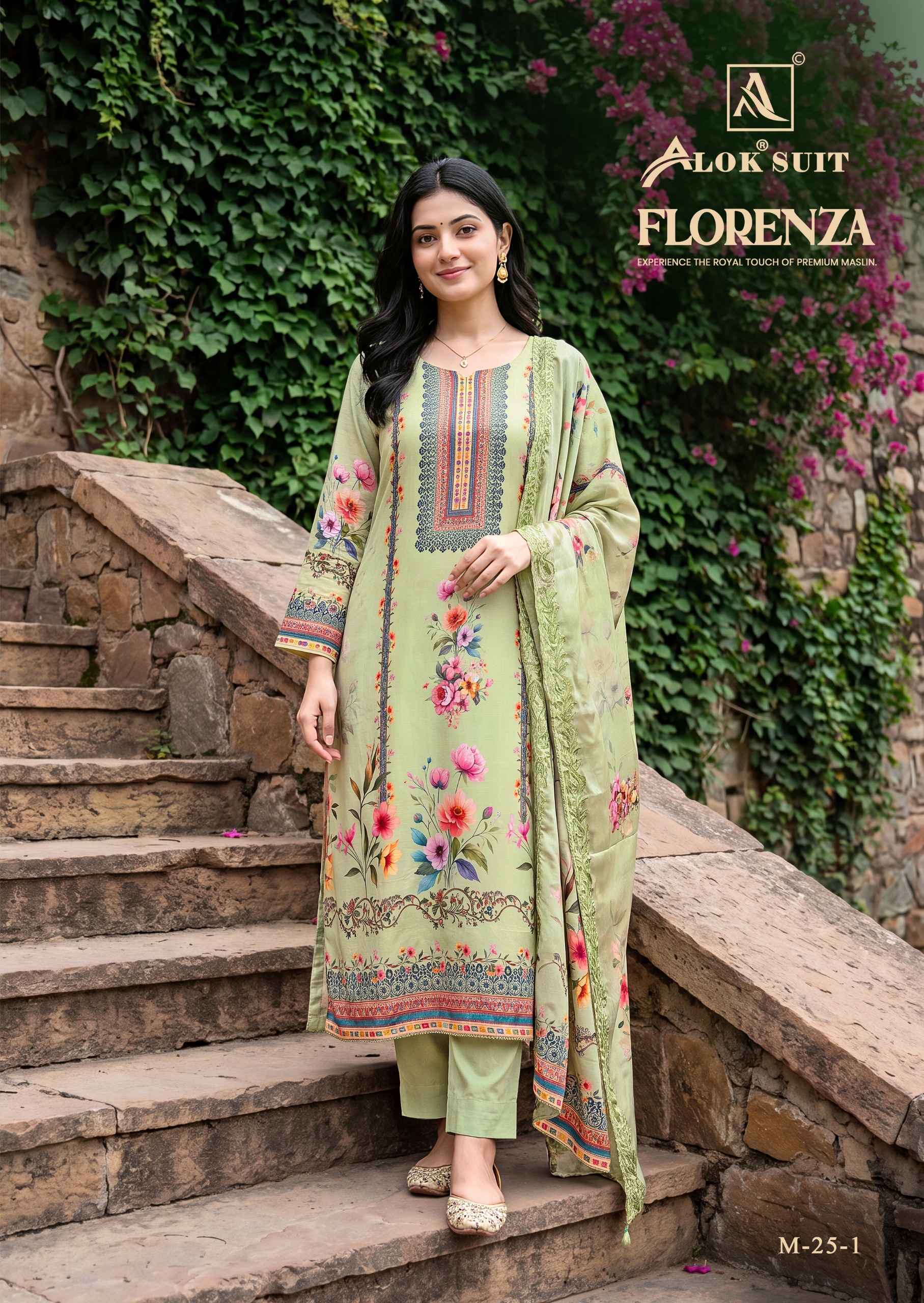 Alok Florenza Viscose Maslin Dress Material | factory direct wholesale clothing india online ( 6 pcs Catalogue )