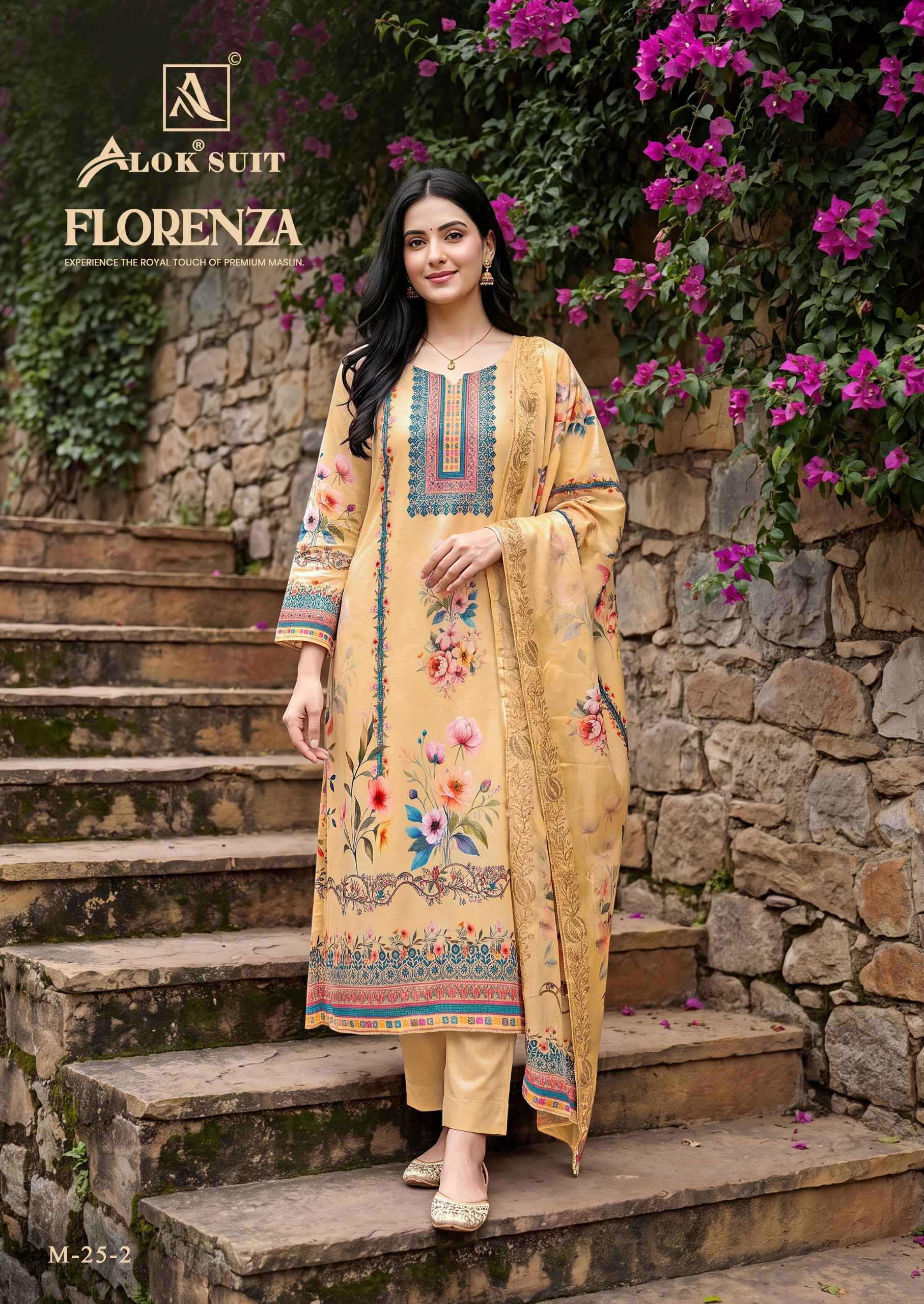 Alok Florenza Viscose Maslin Dress Material | factory direct wholesale clothing india online ( 6 pcs Catalogue )