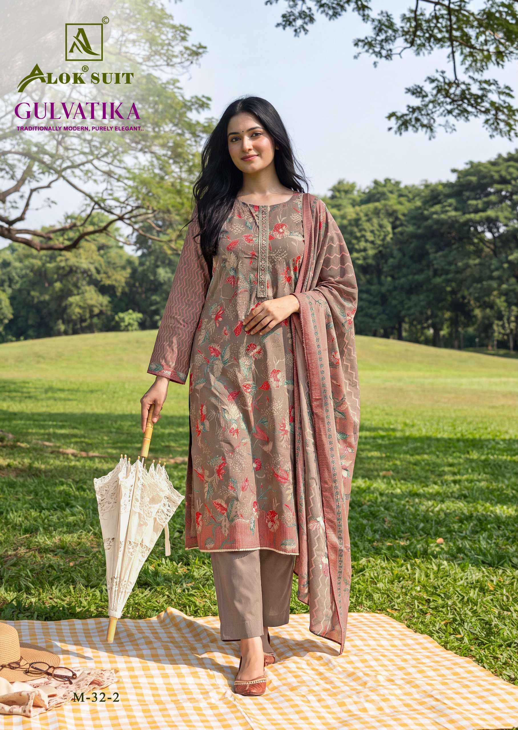 Alok Gulvatika Mudaal Dress Material _ Wholesale Factory Rate ( 6 Pcs Catalog )