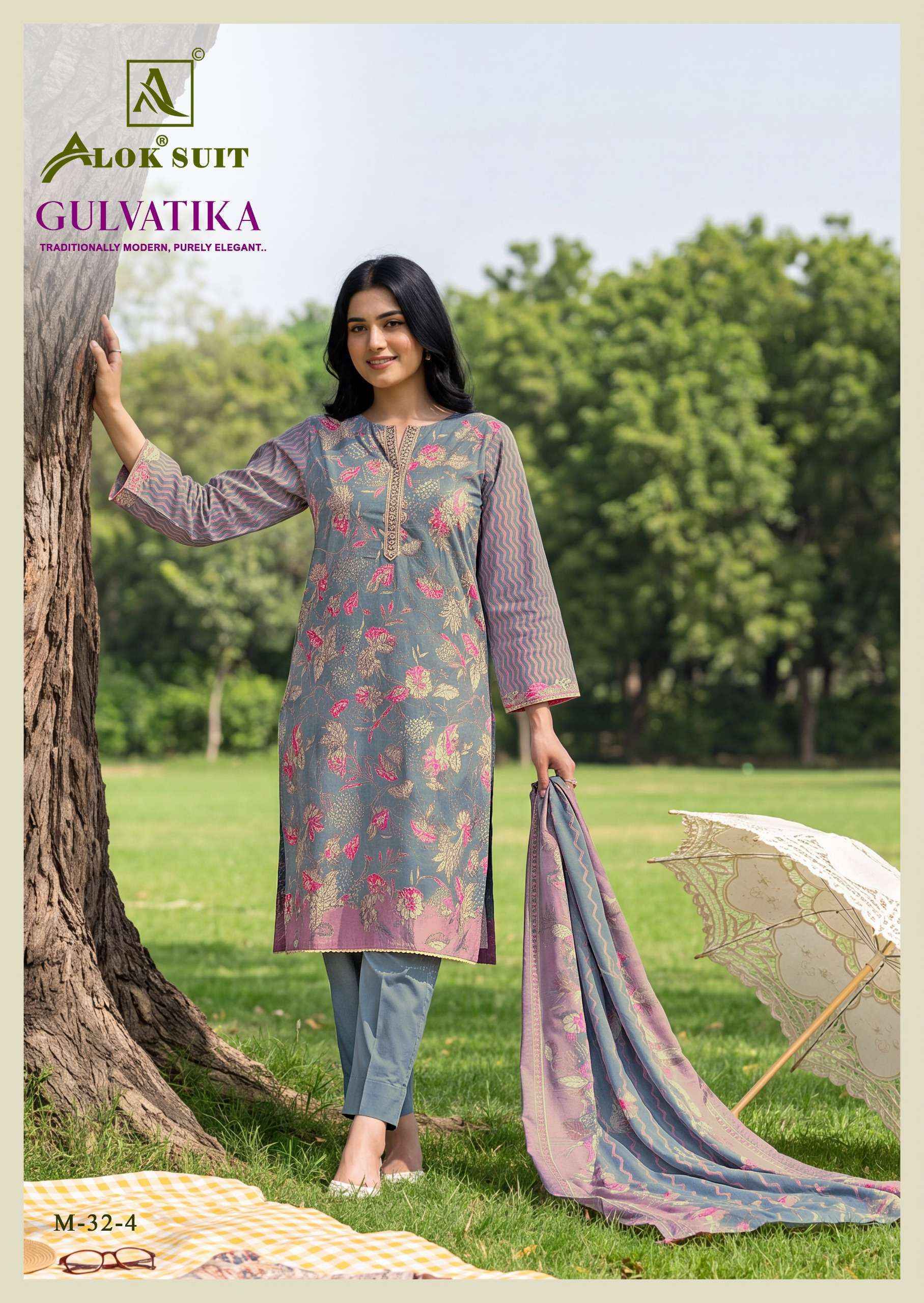 Alok Gulvatika Mudaal Dress Material _ Wholesale Factory Rate ( 6 Pcs Catalog )