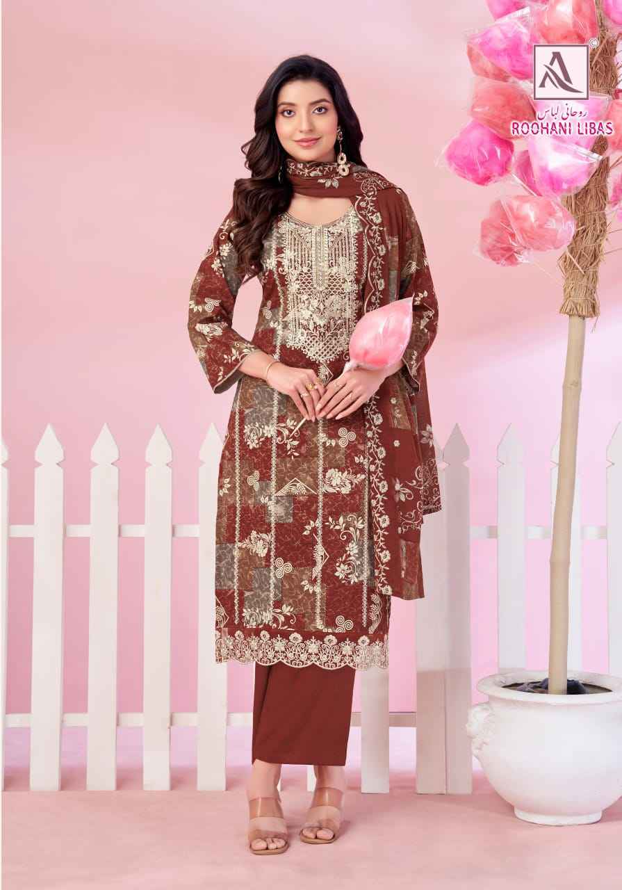 Alok Roohani Libas Cambric Cotton Dress Material ( 4 pcs Catalogue ) Latest Catalog Wholesale Price