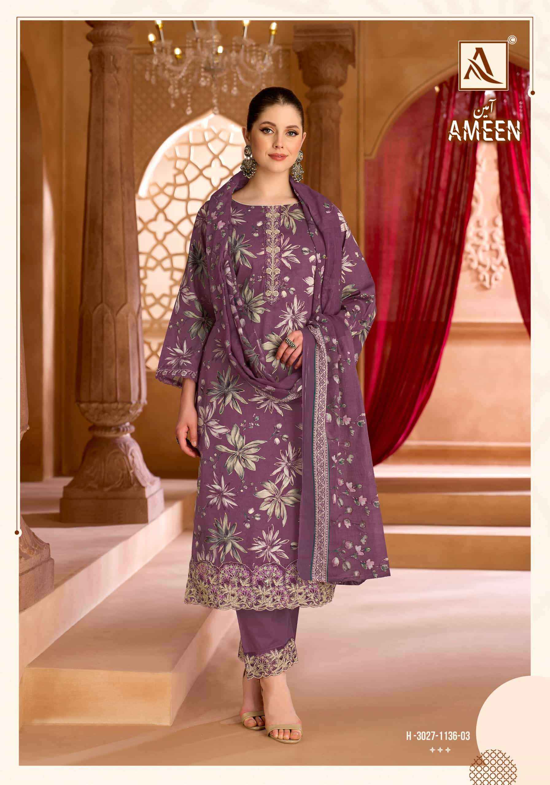 Alok Suit Ameen - Pure Cotton Wholesale Ladies Dress Material ( 6 Pcs Catalog )