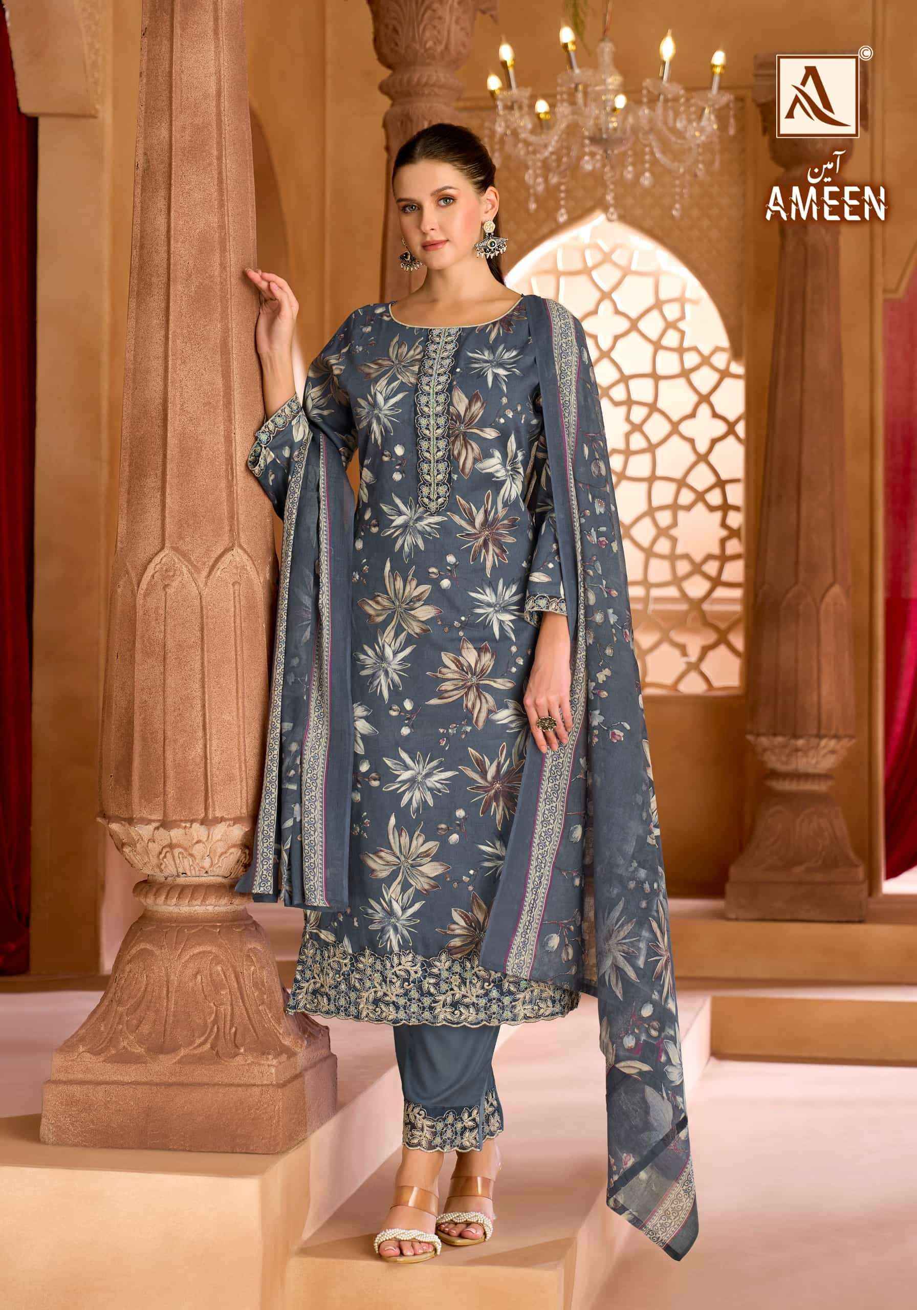 Alok Suit Ameen - Pure Cotton Wholesale Ladies Dress Material ( 6 Pcs Catalog )