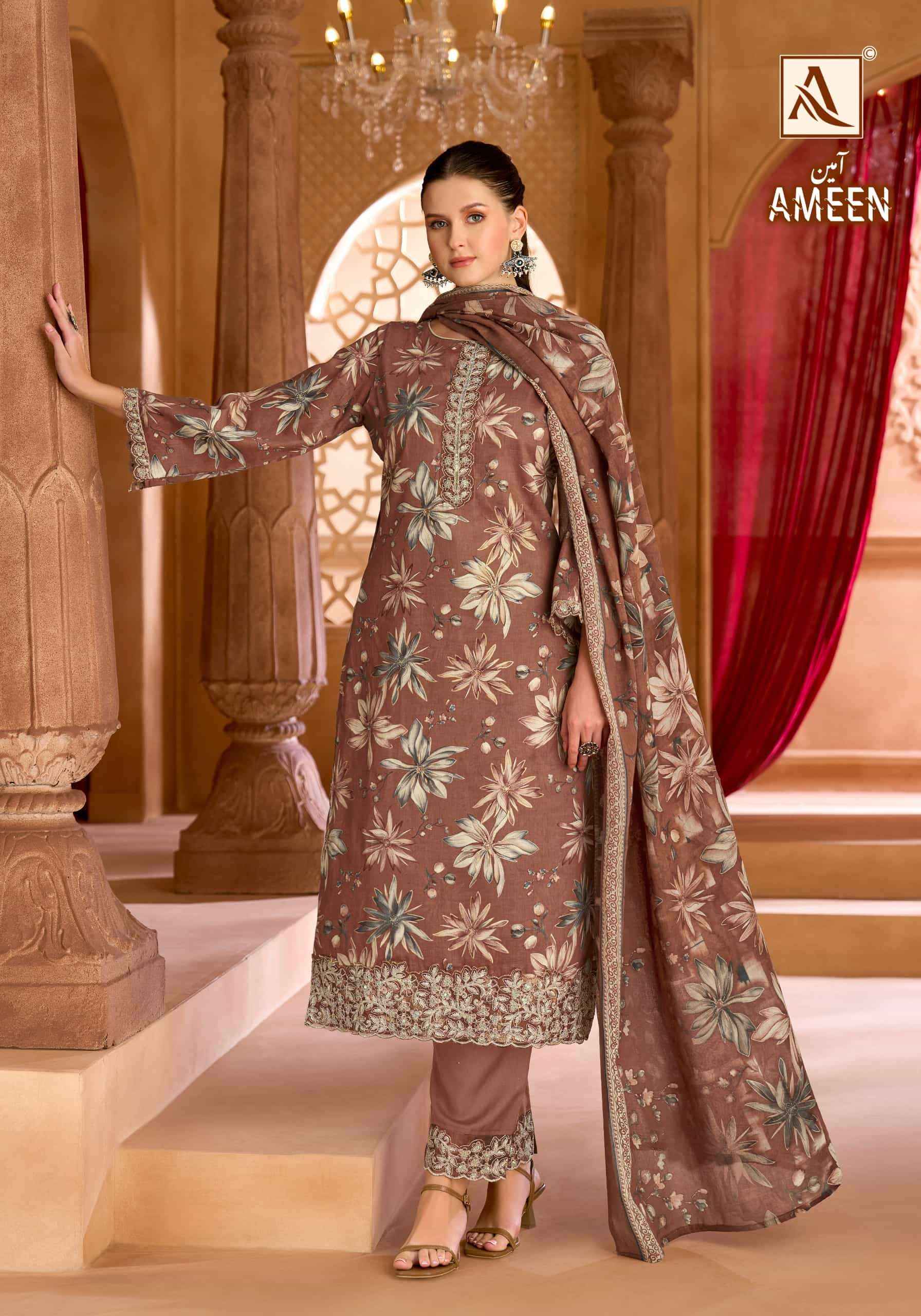Alok Suit Ameen - Pure Cotton Wholesale Ladies Dress Material ( 6 Pcs Catalog )