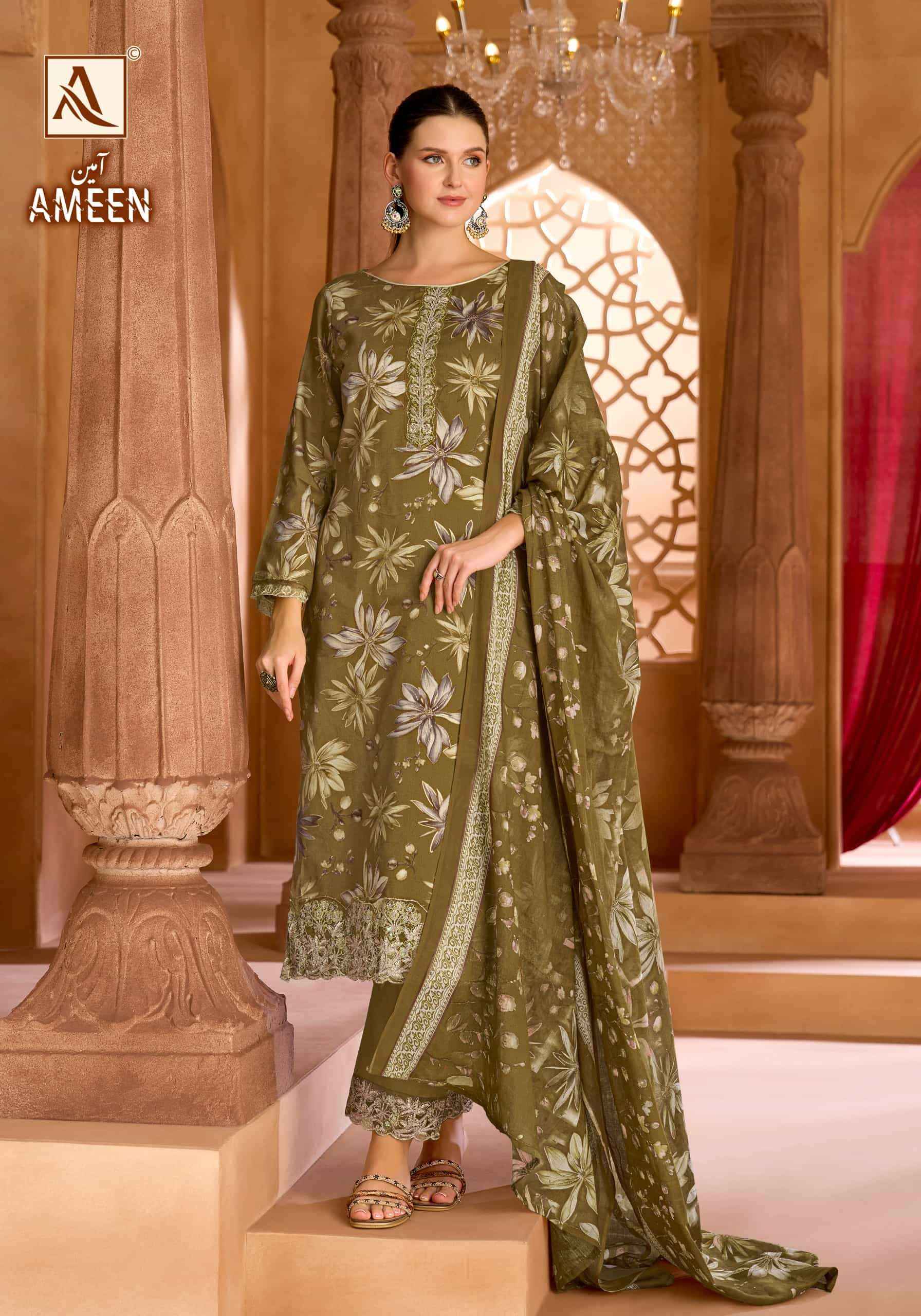 Alok Suit Ameen - Pure Cotton Wholesale Ladies Dress Material ( 6 Pcs Catalog )