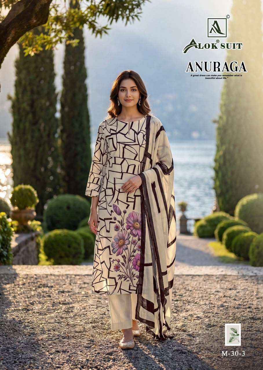 Alok Suit Anuraga Premium Wear Muslin Dress Material _ Wholesale Factory Rate ( 4 Pcs Catalog )