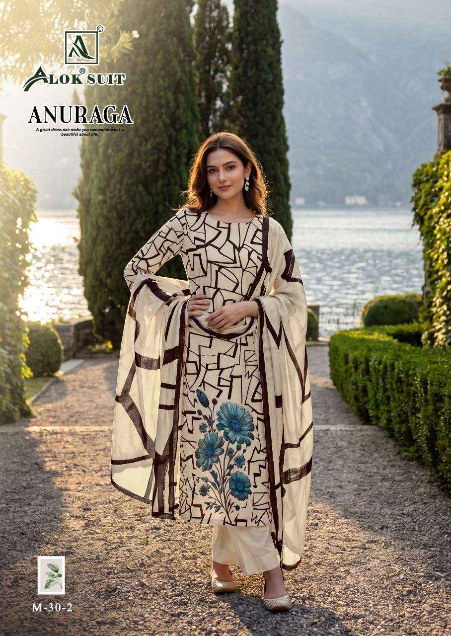 Alok Suit Anuraga Premium Wear Muslin Dress Material _ Wholesale Factory Rate ( 4 Pcs Catalog )