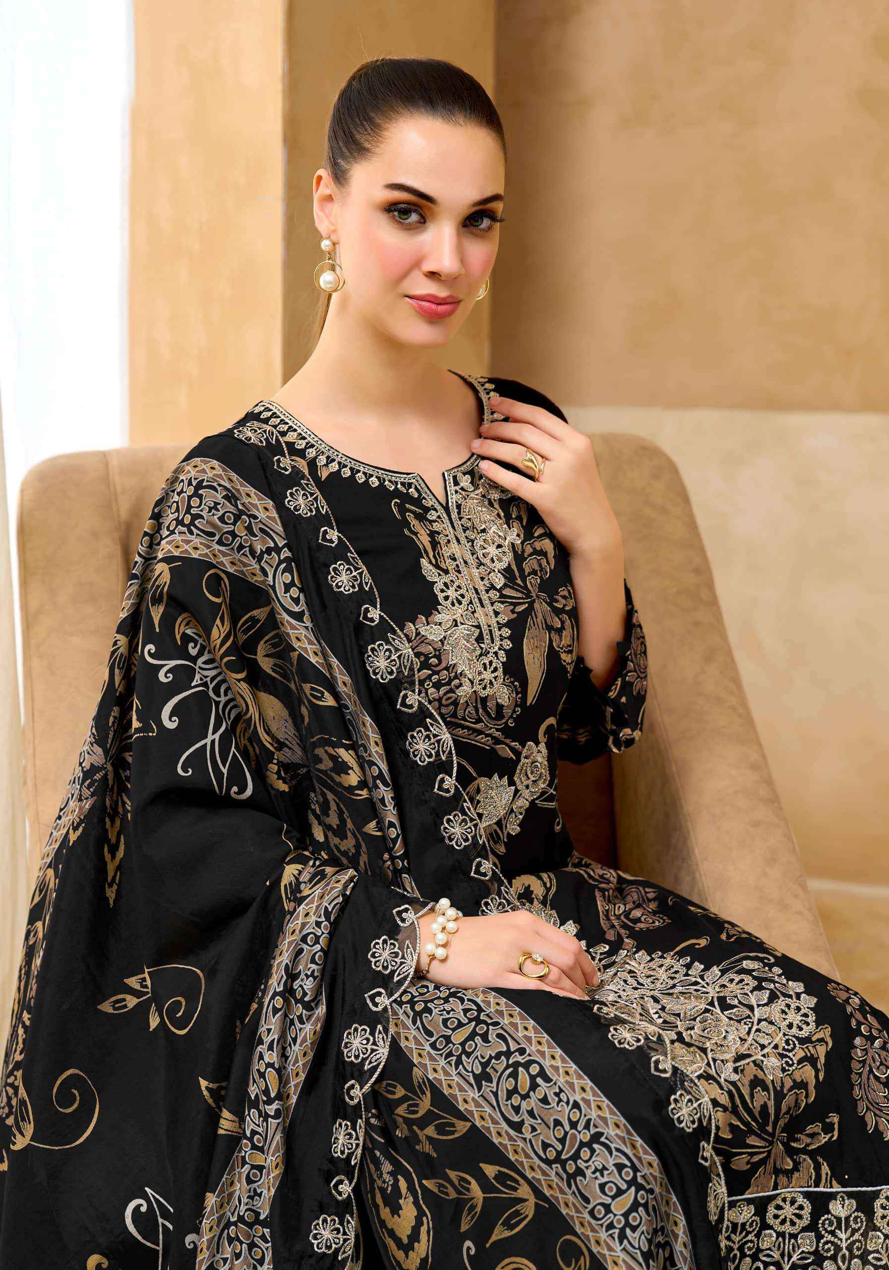 Alok Suit Black Royale Premium Design Rayon Dress Material Collection _ Wholesale Factory Rate ( 6 Pcs Catalog )