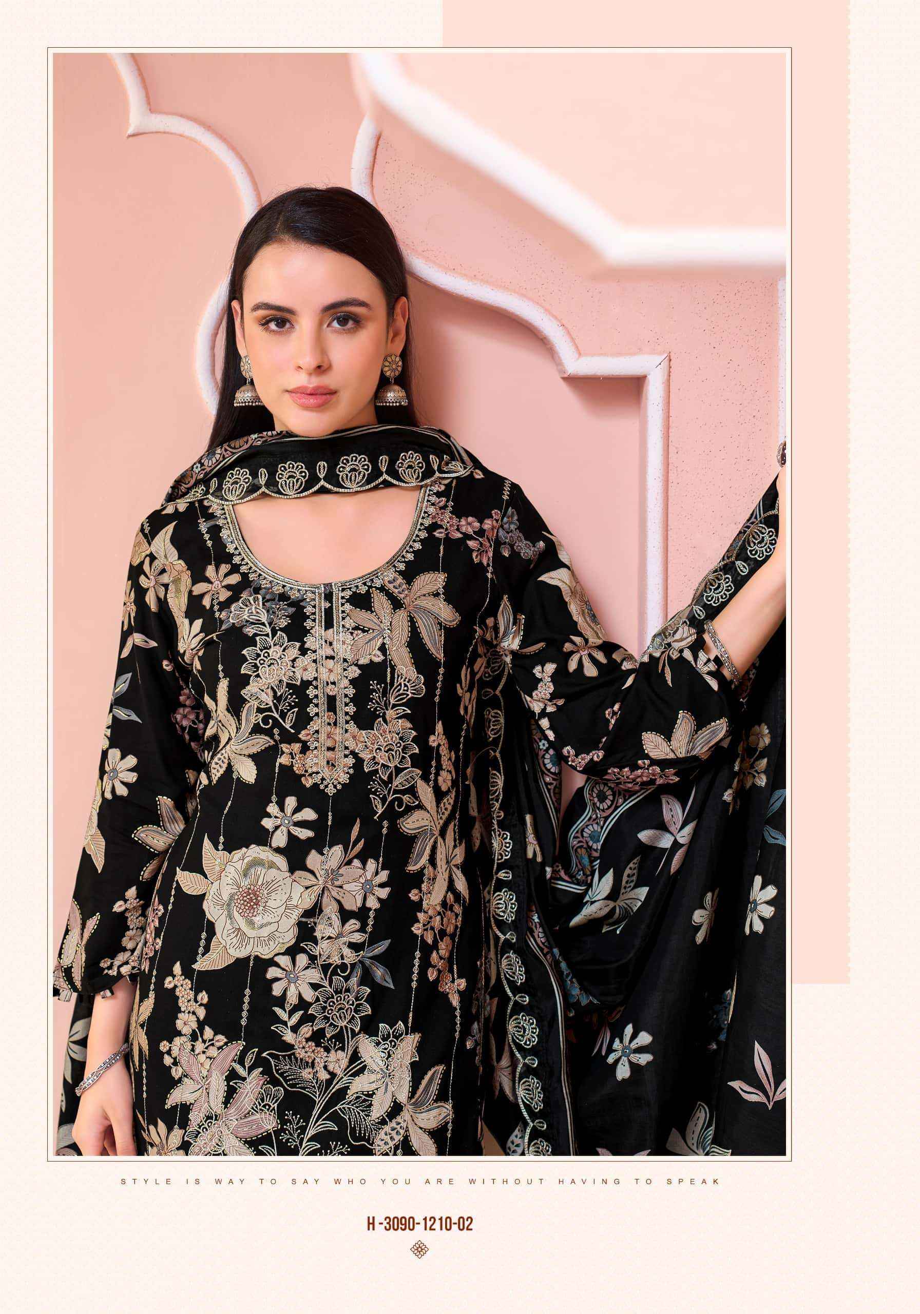 Alok Suit Crystal Black Premium Designs Rayon Dress Material _ Wholesale Factory Rate ( 6 Pcs Catalog )