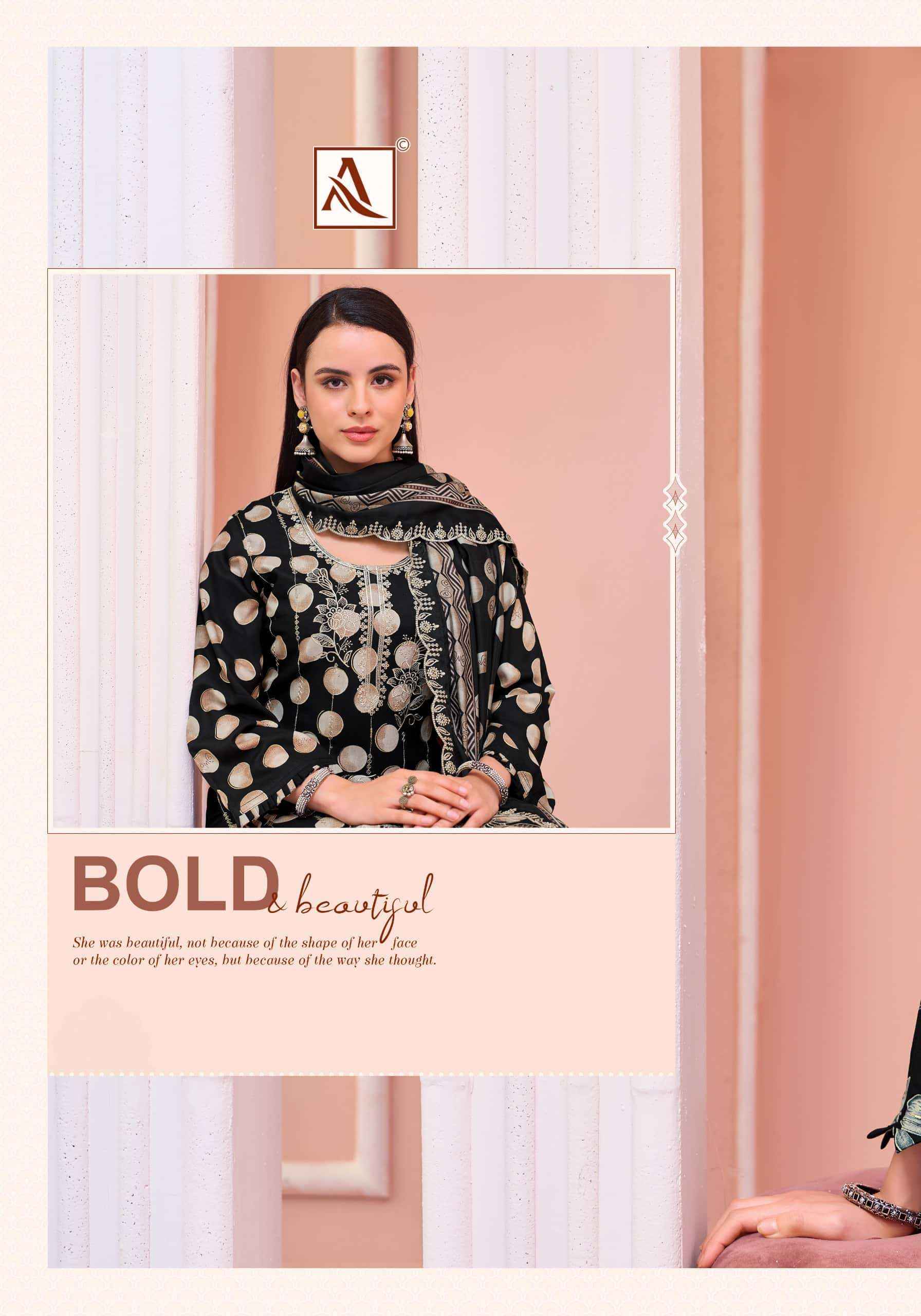 Alok Suit Crystal Black Premium Designs Rayon Dress Material _ Wholesale Factory Rate ( 6 Pcs Catalog )