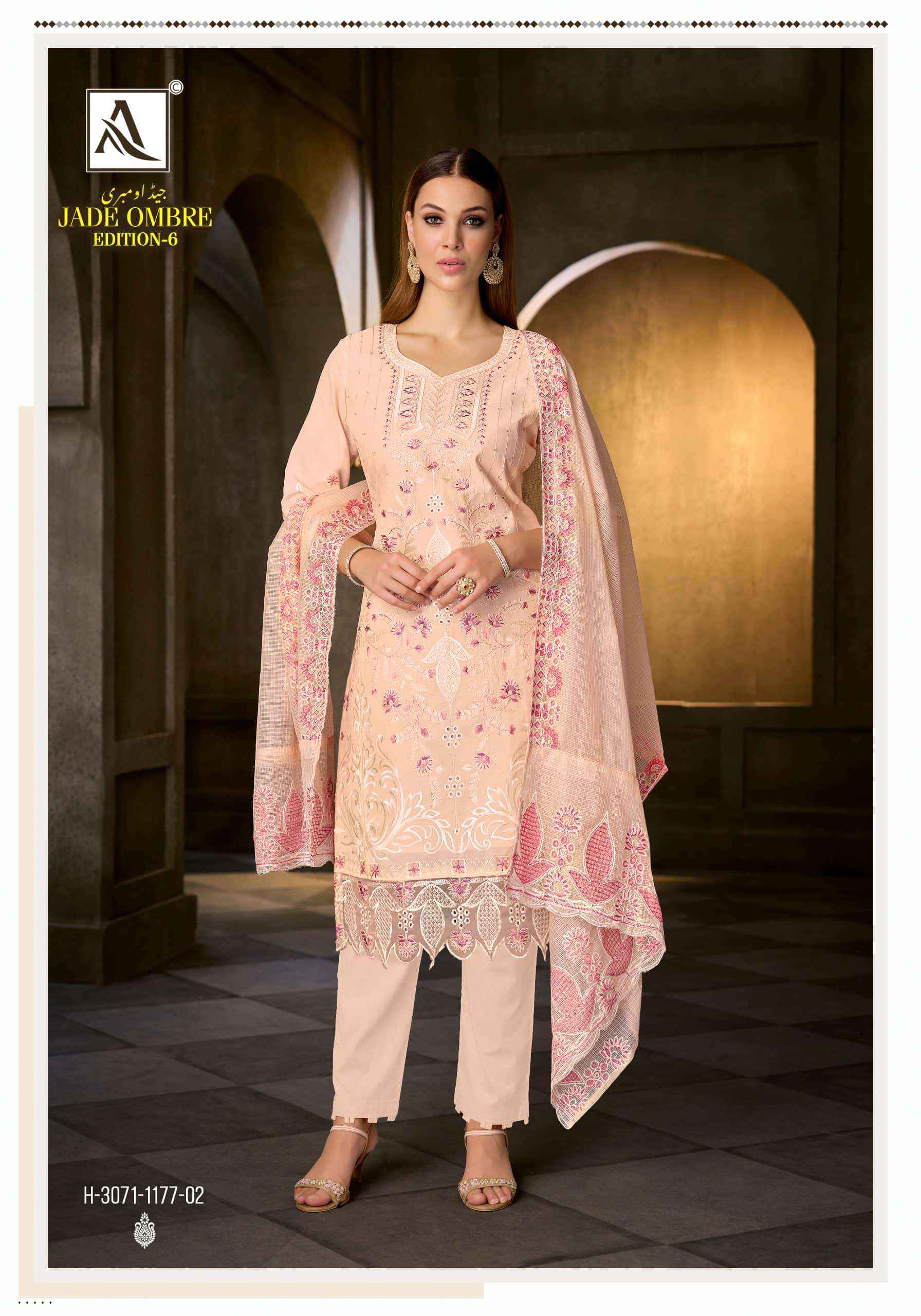 Alok Suit Jade Ombre Edition 6 | factory direct wholesale clothing india online ( 8 Pcs Catalogue )