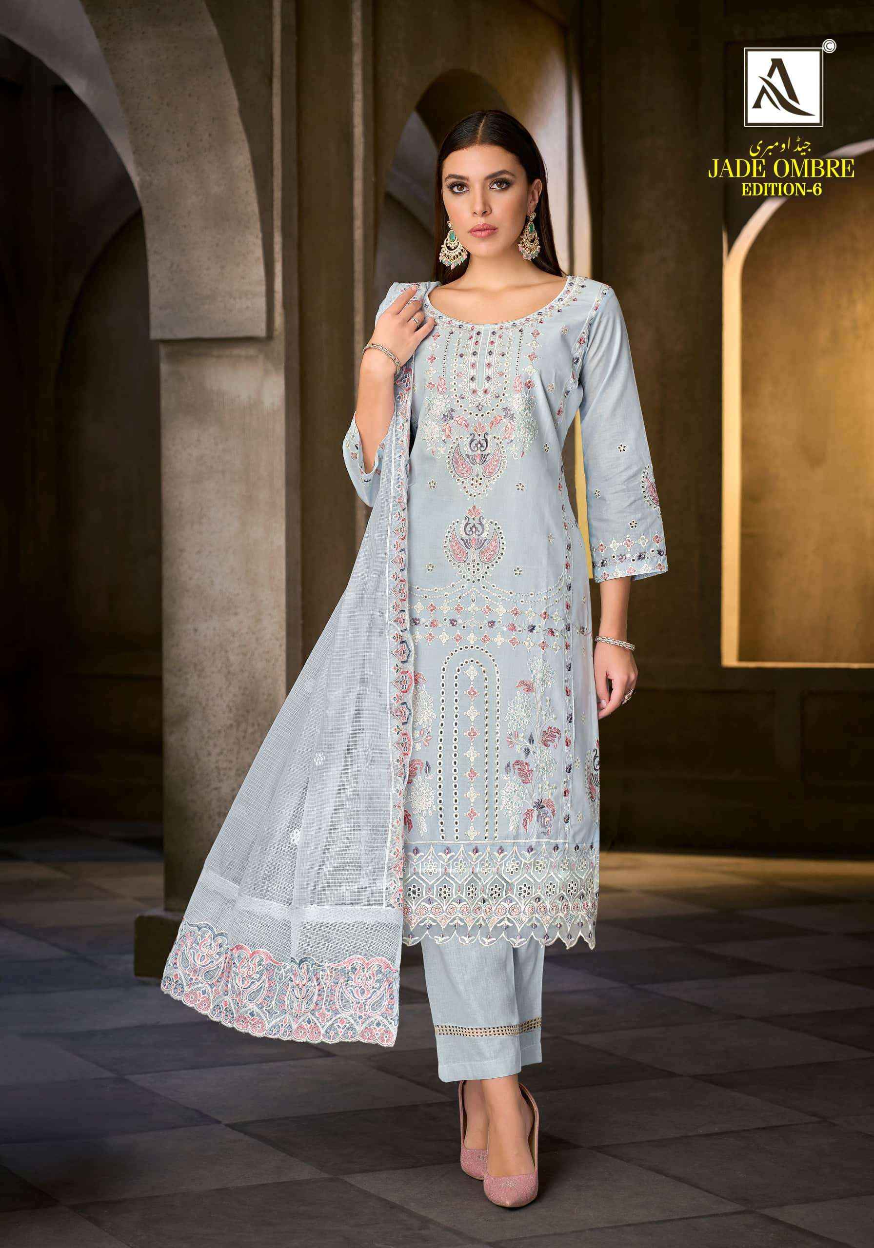 Alok Suit Jade Ombre Edition 6 | factory direct wholesale clothing india online ( 8 Pcs Catalogue )