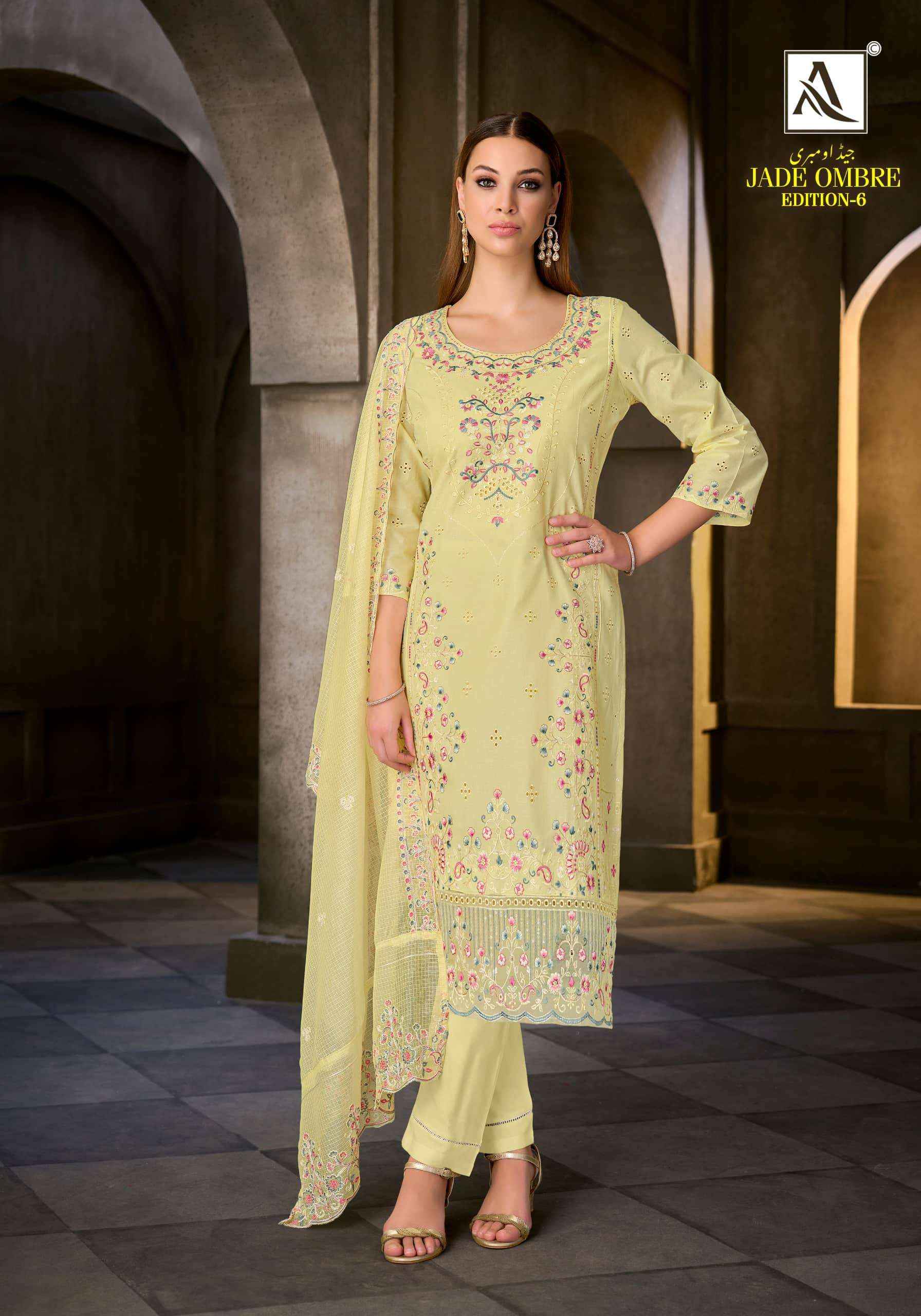 Alok Suit Jade Ombre Edition 6 | factory direct wholesale clothing india online ( 8 Pcs Catalogue )