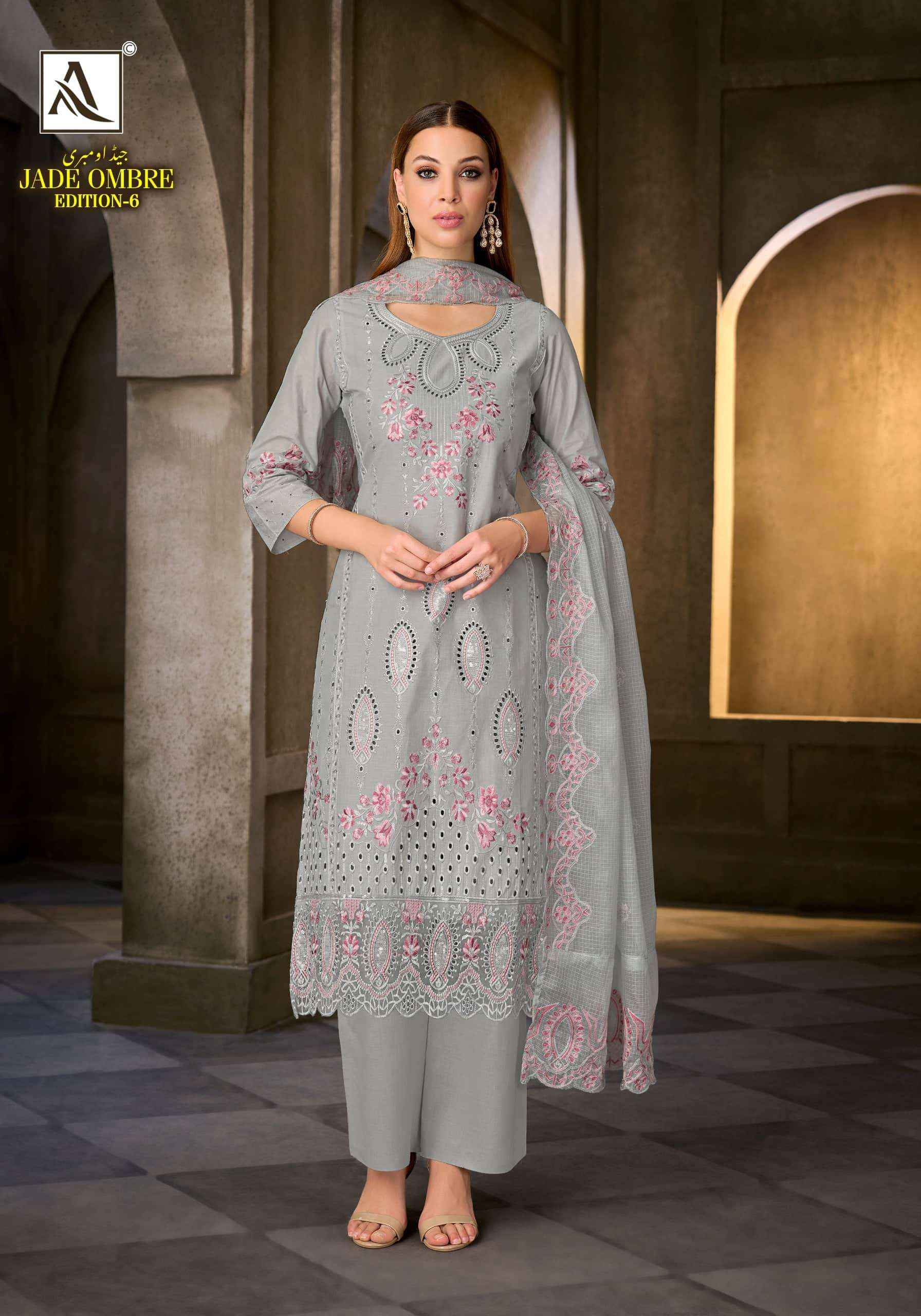 Alok Suit Jade Ombre Edition 6 | factory direct wholesale clothing india online ( 8 Pcs Catalogue )